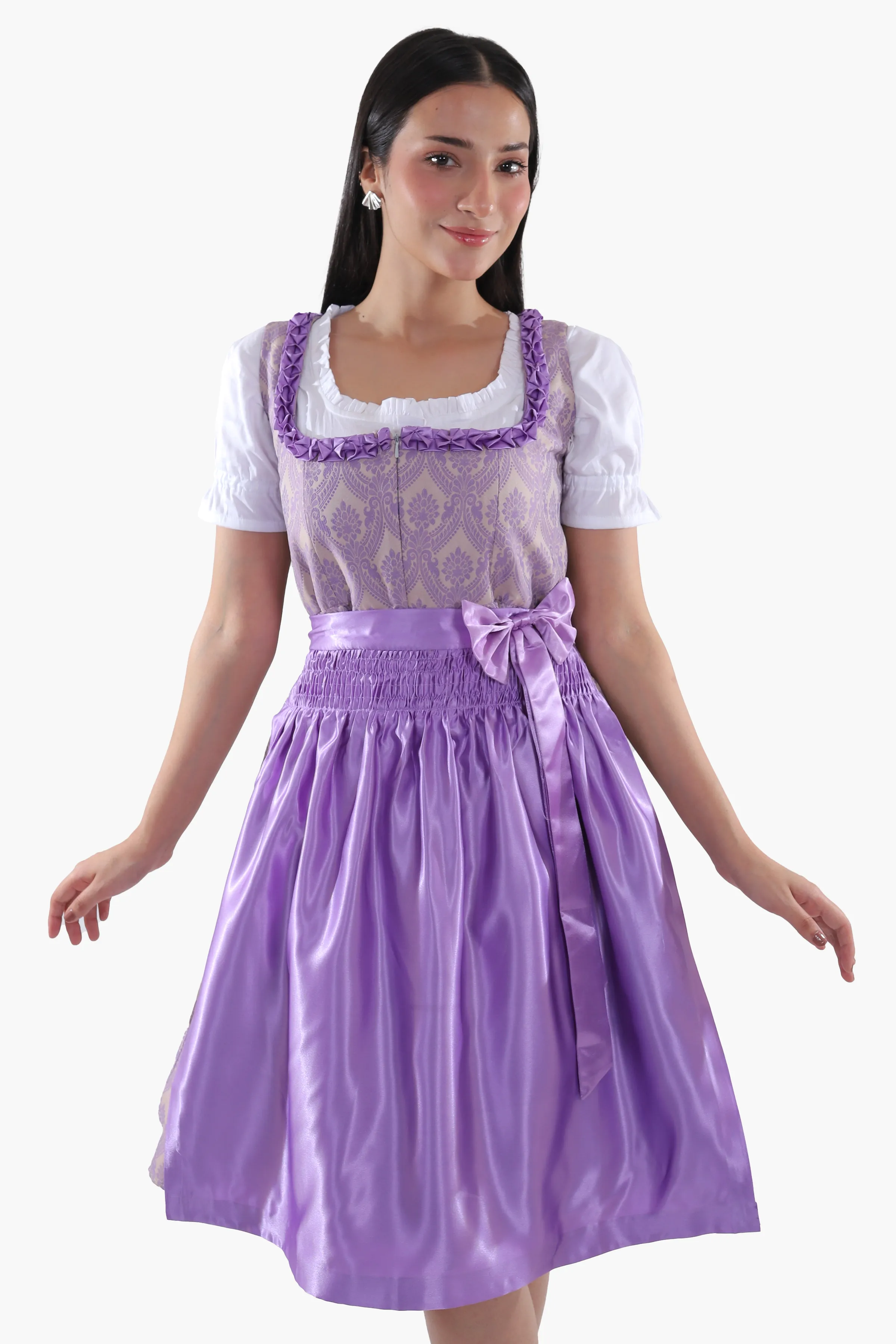 Authentic Traditional Dirndl in Amethyst Purple Elegance - Image 2