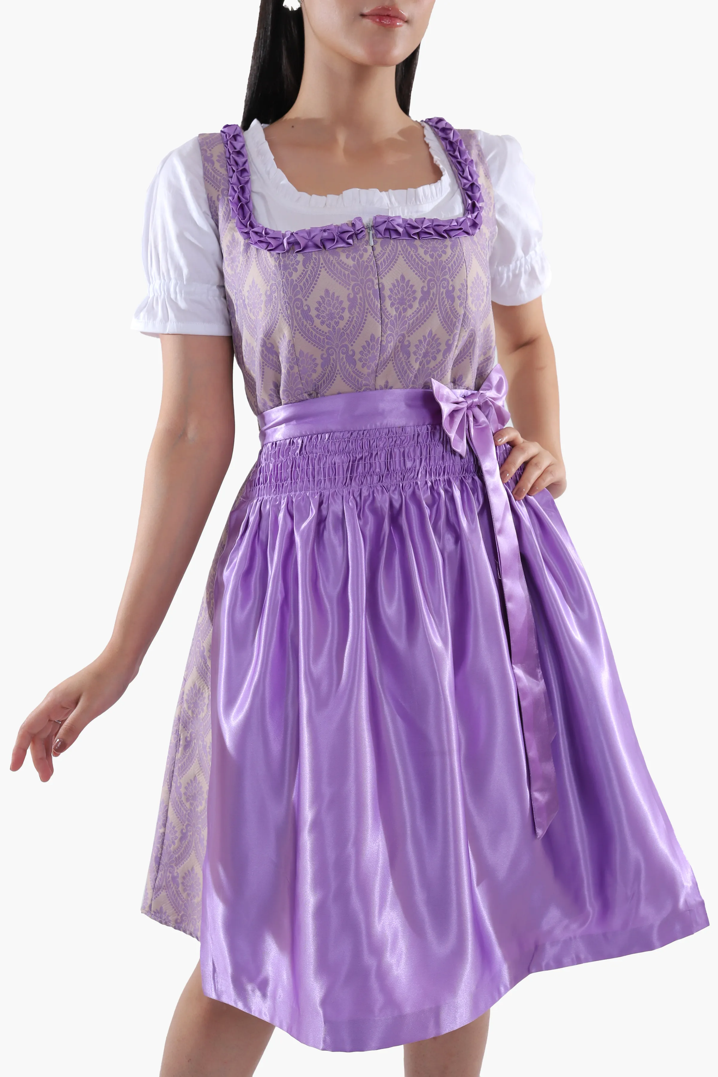 Authentic Traditional Dirndl in Amethyst Purple Elegance - Image 3