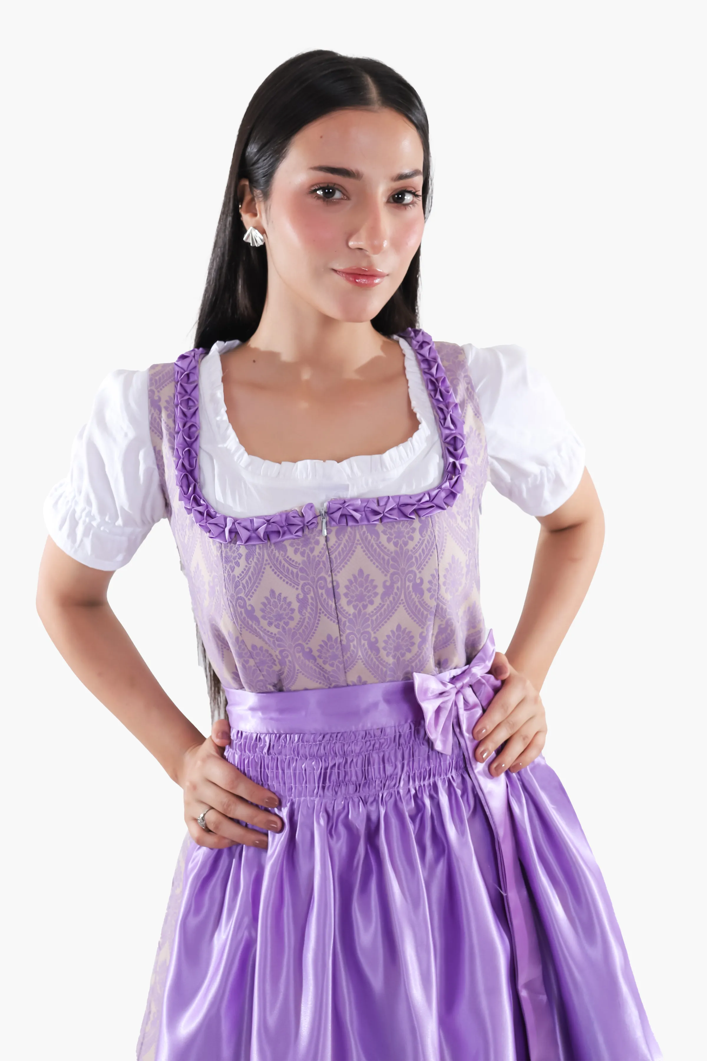 Authentic Traditional Dirndl in Amethyst Purple Elegance - Image 4