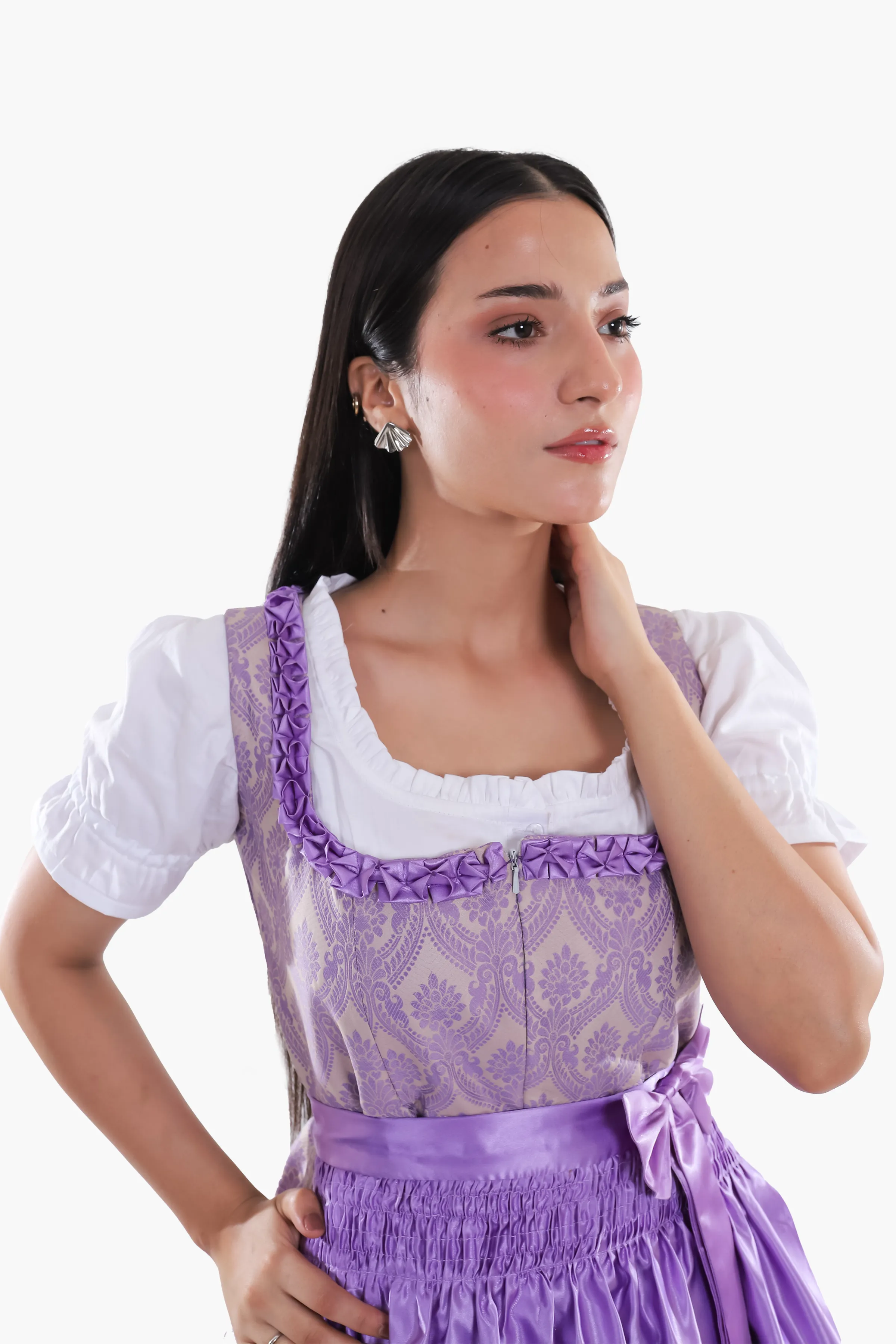 Authentic Traditional Dirndl in Amethyst Purple Elegance - Image 5