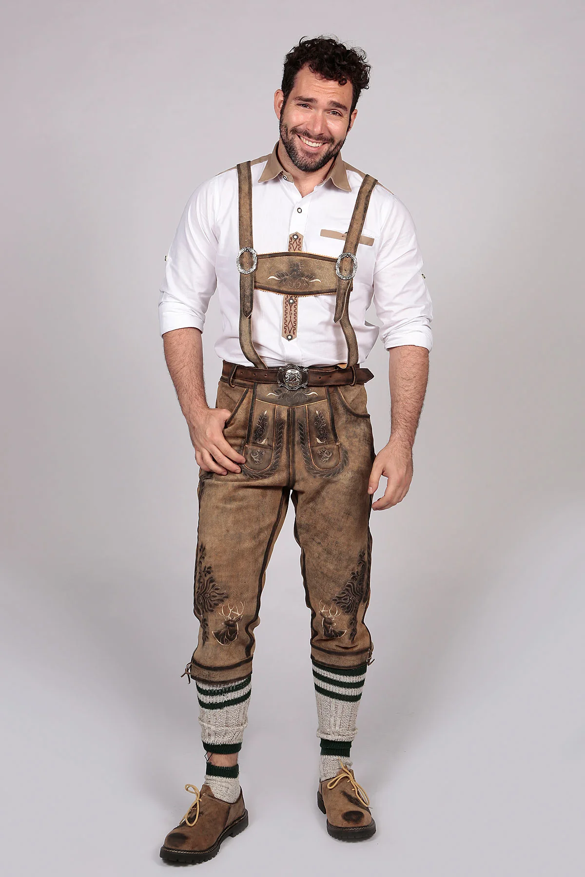 Bavarian Classic Long Bundhosen Brown