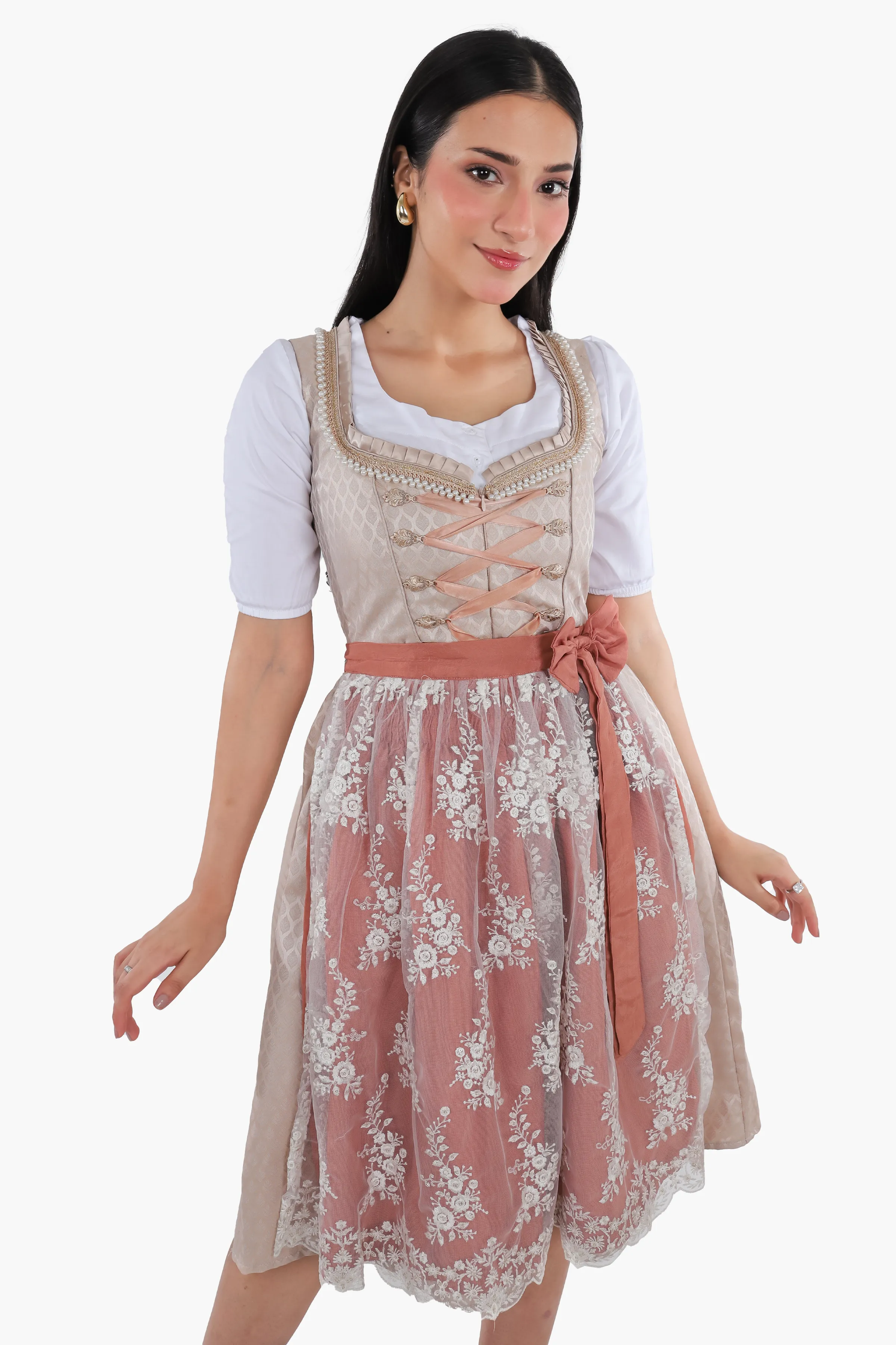 Bavarian Edition Rose Gold Midi Dirndl Dress - Image 2