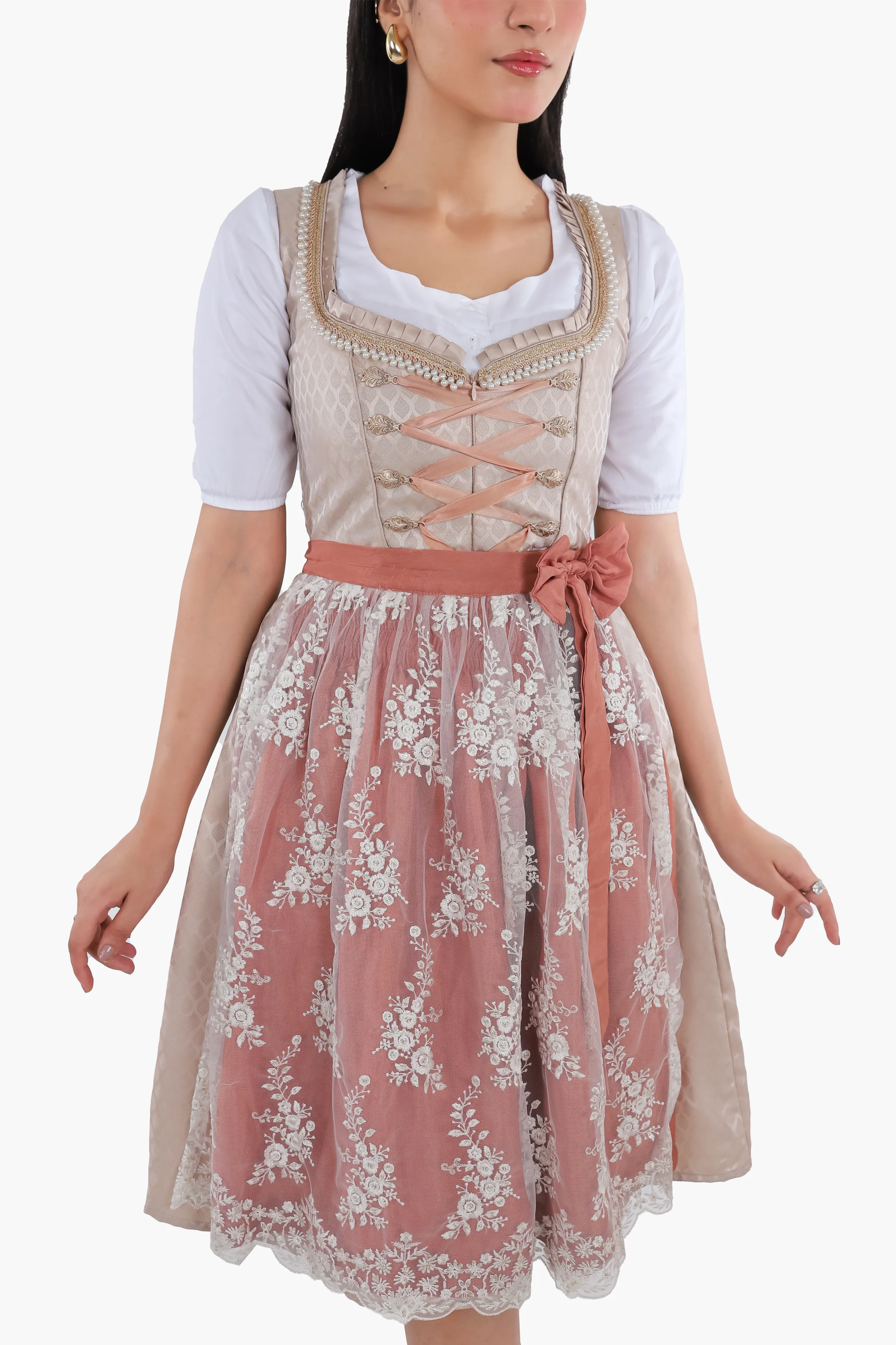 Bavarian Edition Rose Gold Midi Dirndl Dress - Image 3