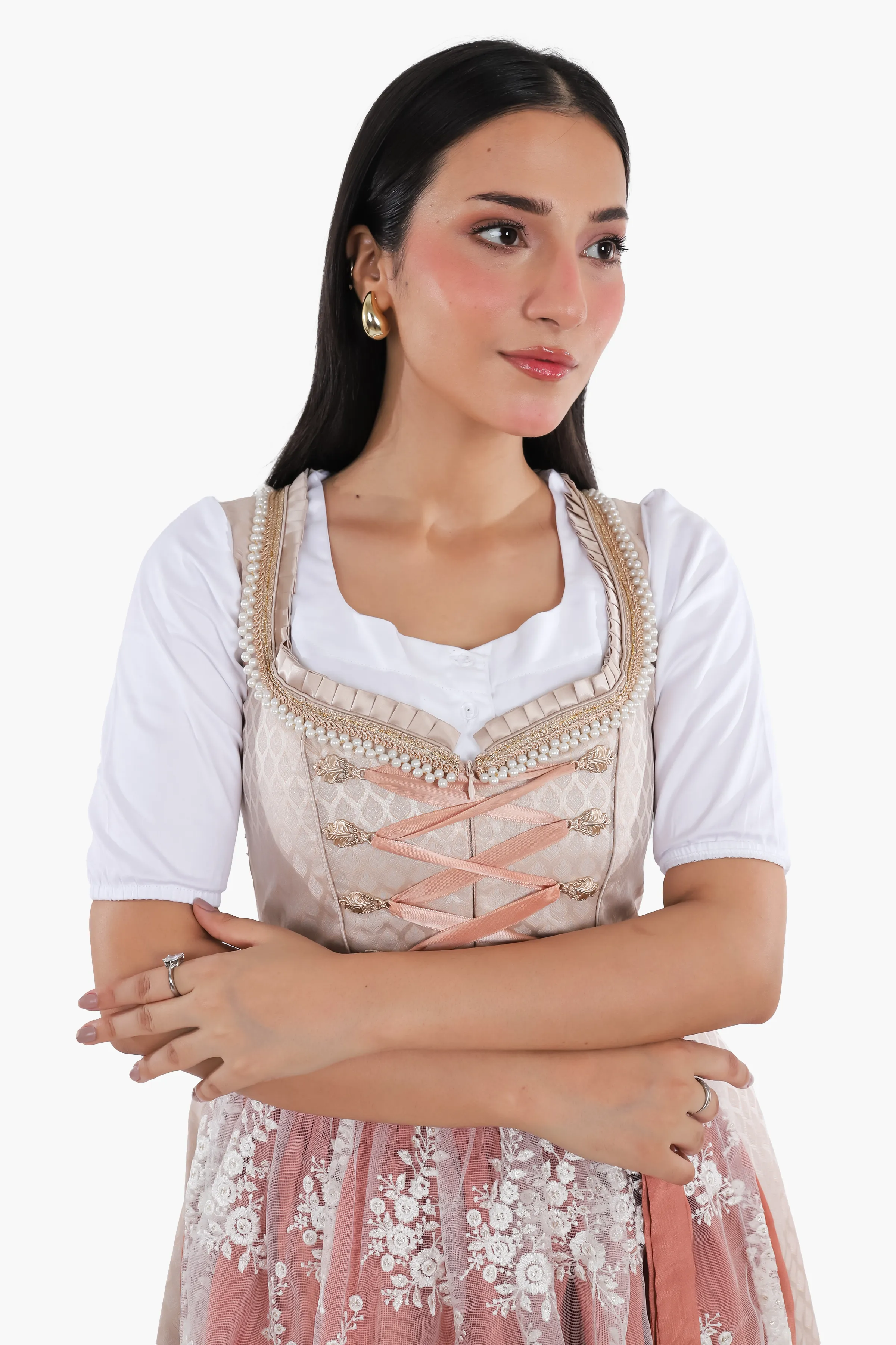 Bavarian Edition Rose Gold Midi Dirndl Dress - Image 4