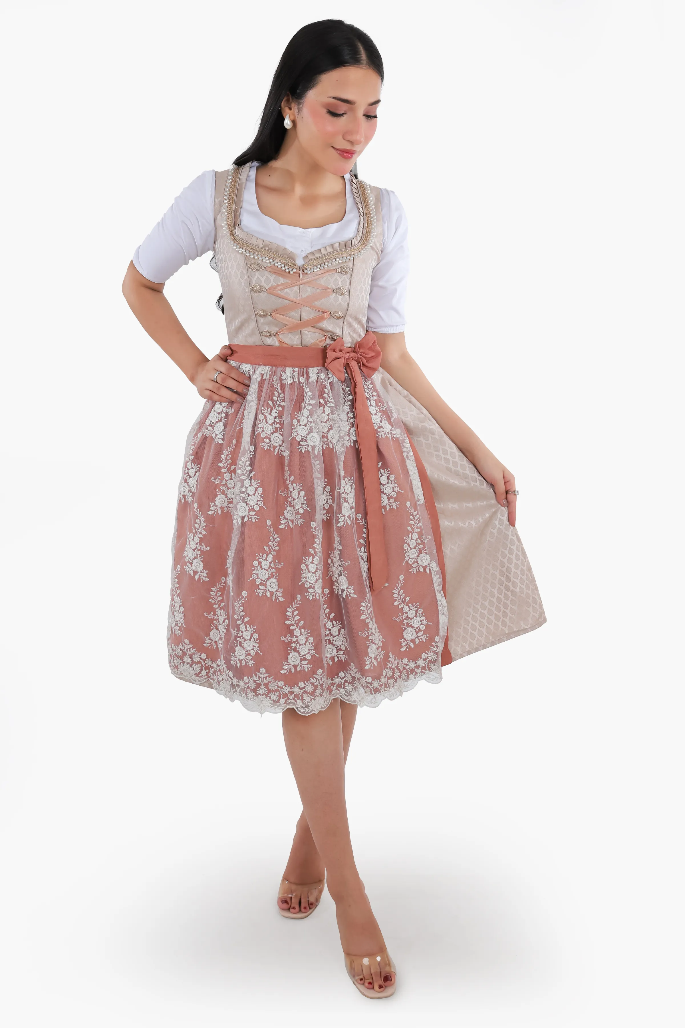 Bavarian Edition Rose Gold Midi Dirndl Dress - Image 5
