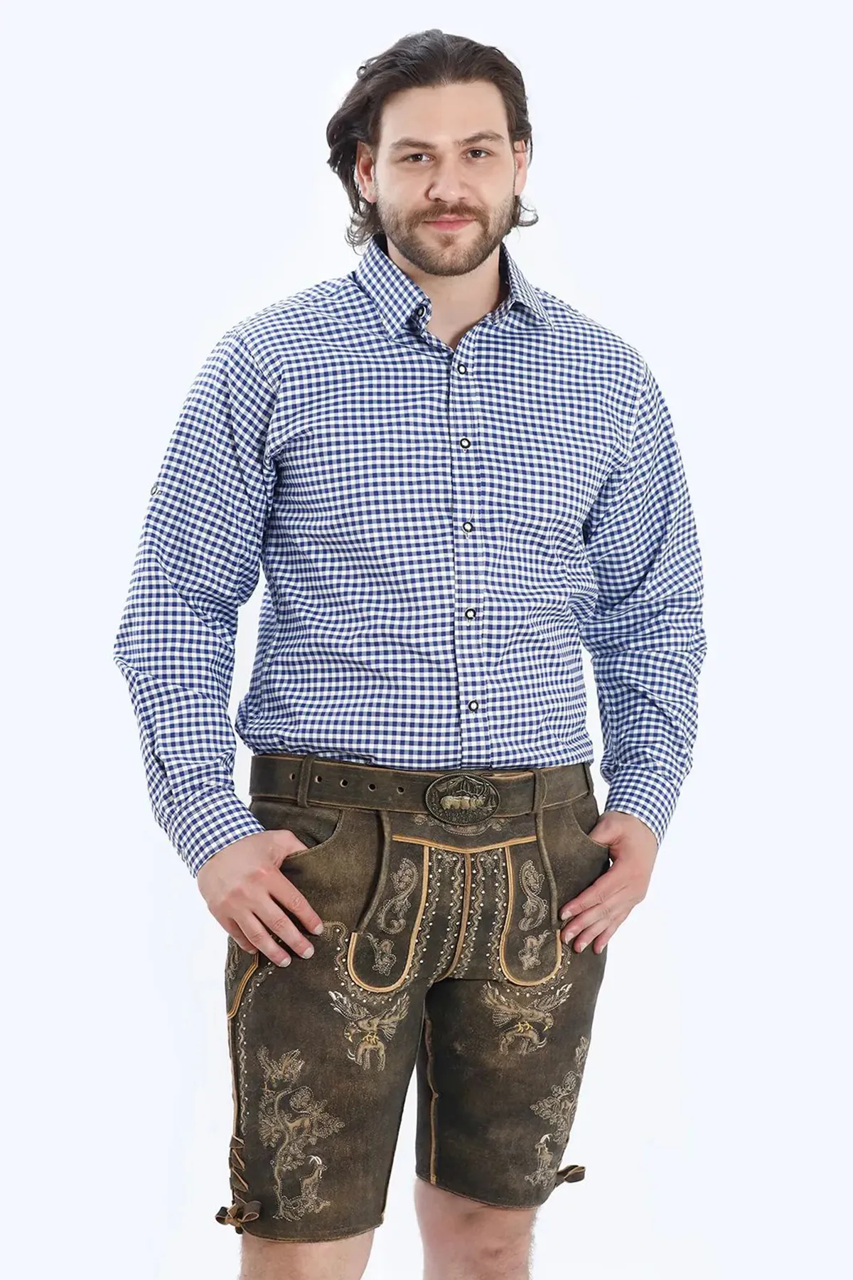 Bavarian Herren Lederhosen Dark Brown Set - Image 5