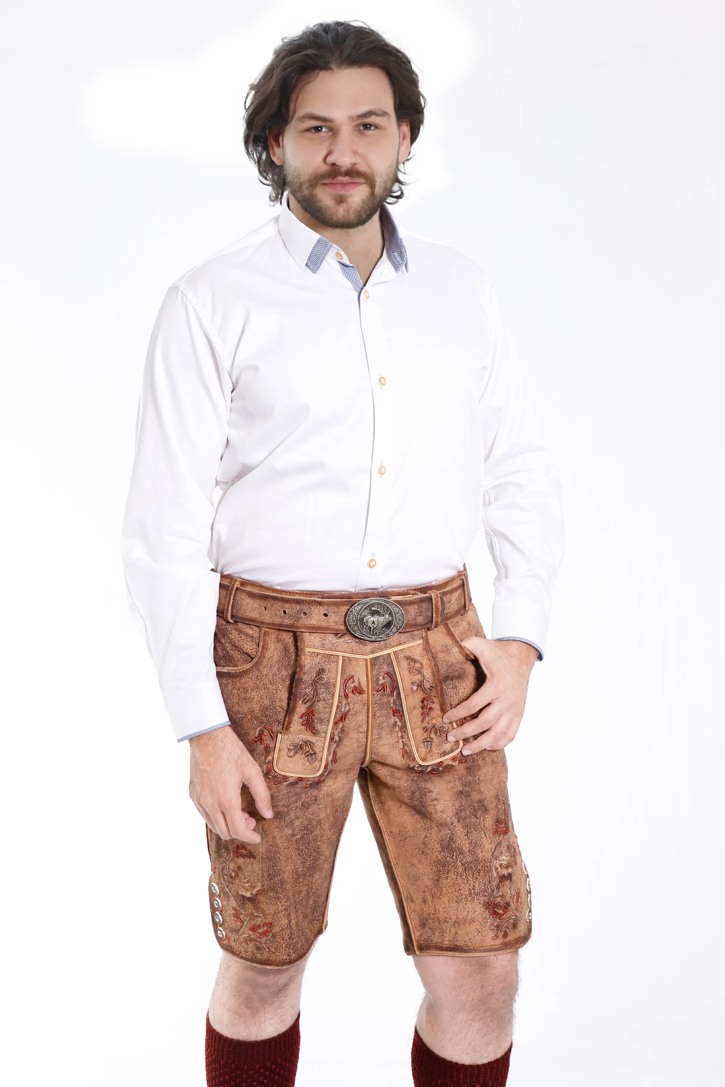 Traditional Lederhosen Men in Vintage Brown - Image 4