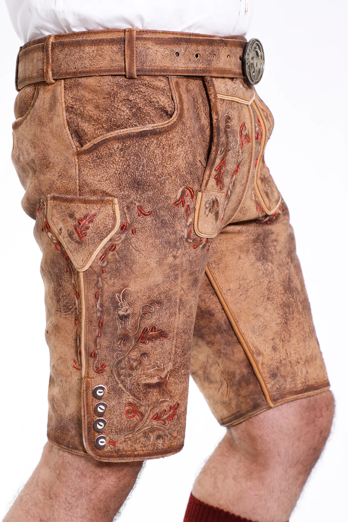 Traditional Lederhosen Men in Vintage Brown - Image 5