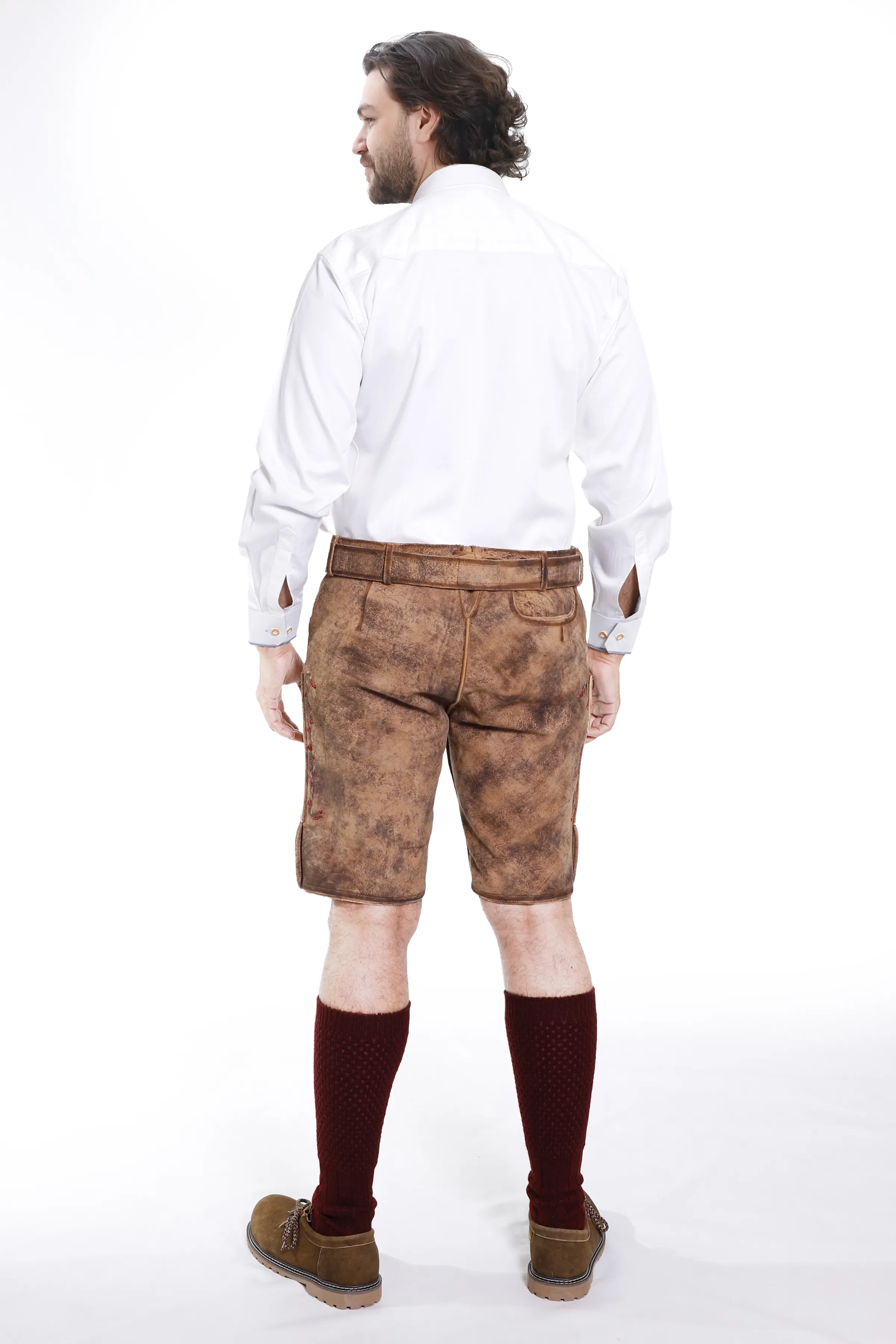 Traditional Lederhosen Men in Vintage Brown - Image 7