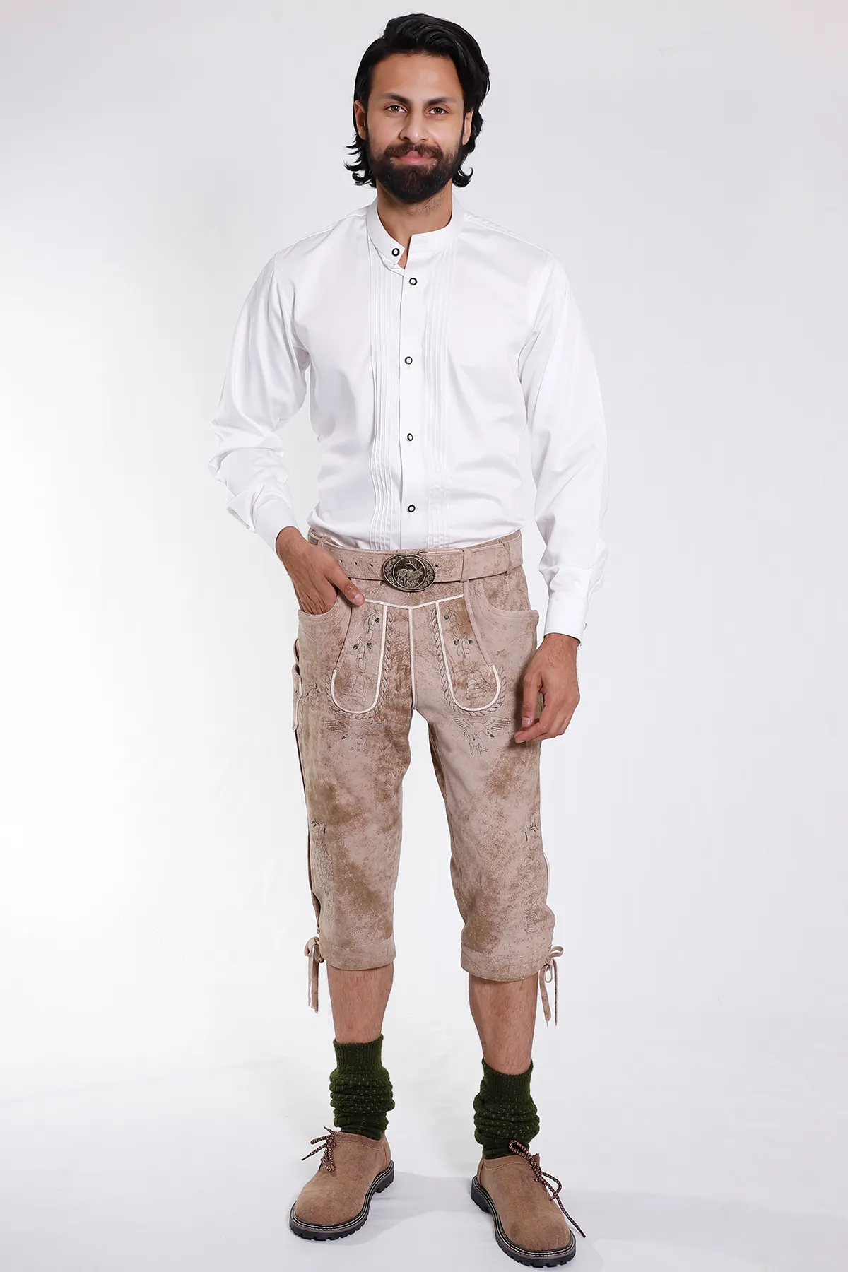 Classic Bavarian Bundhosen Vanilla Desert Hues