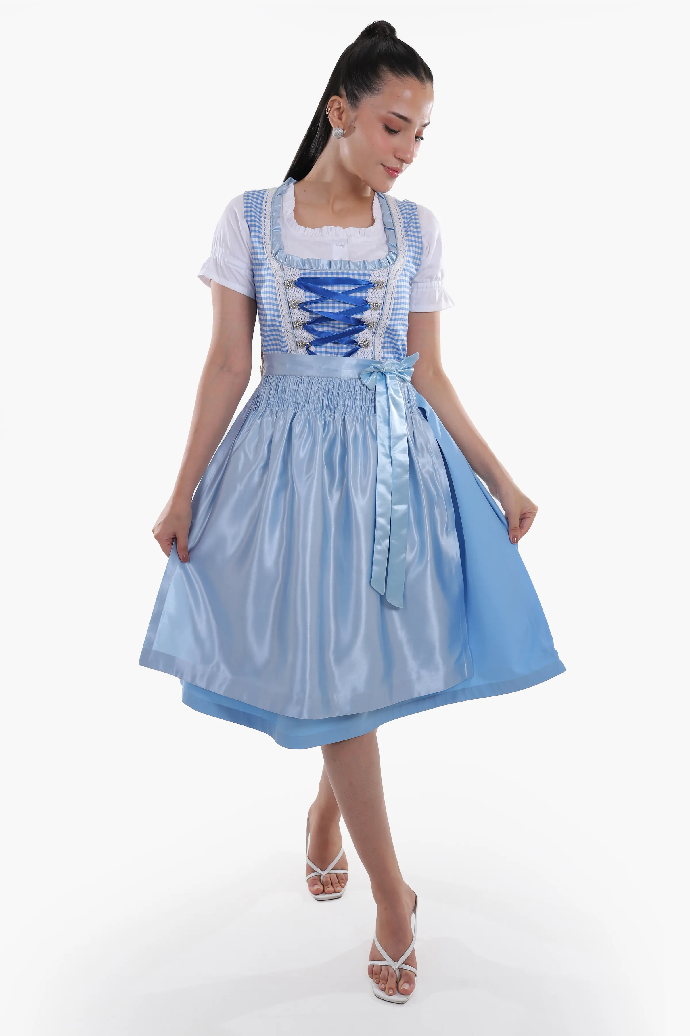 Classic Blue Checkered Dirndl - Image 3