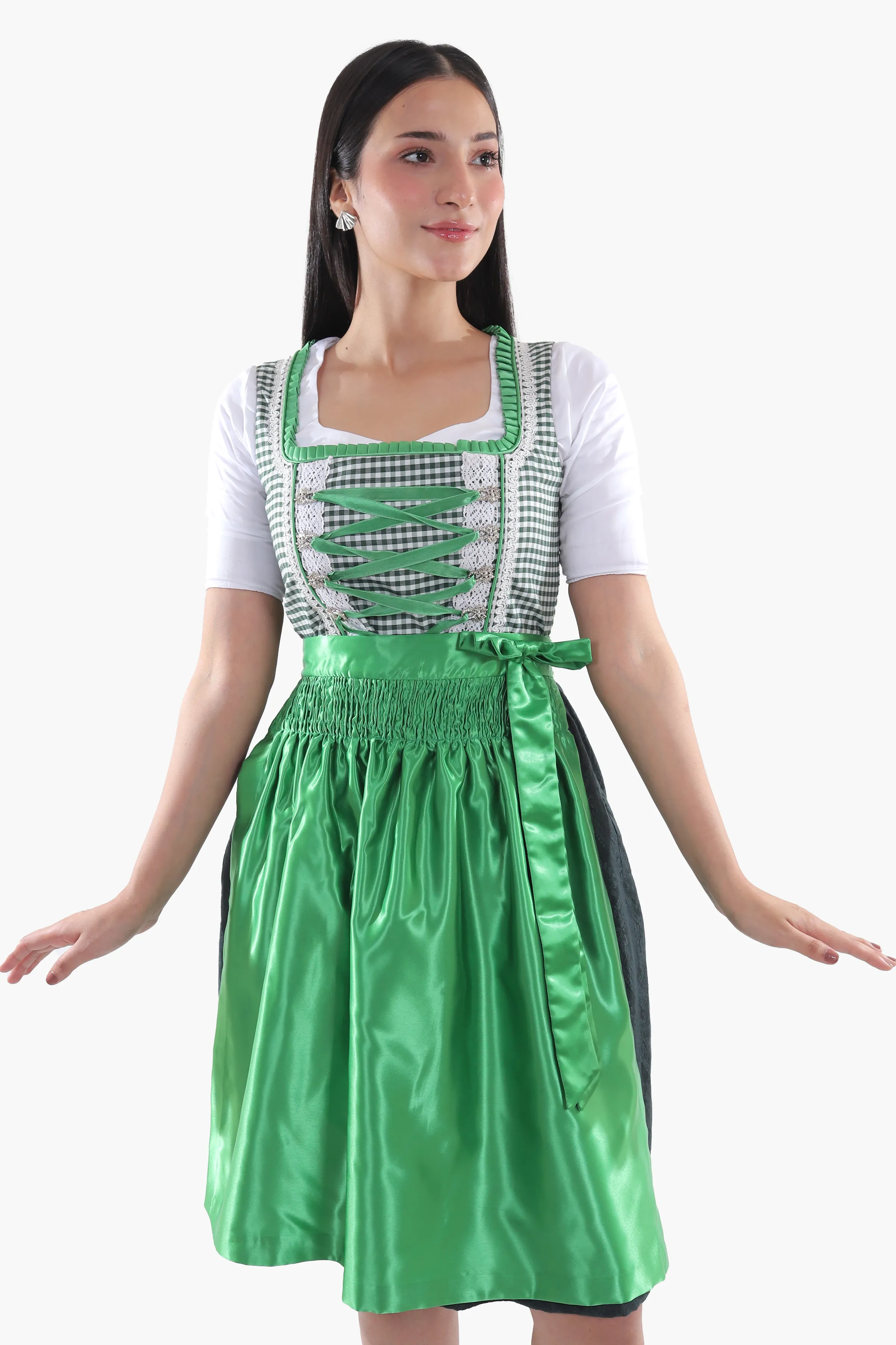 Classic Green Checkered Dirndl - Image 2