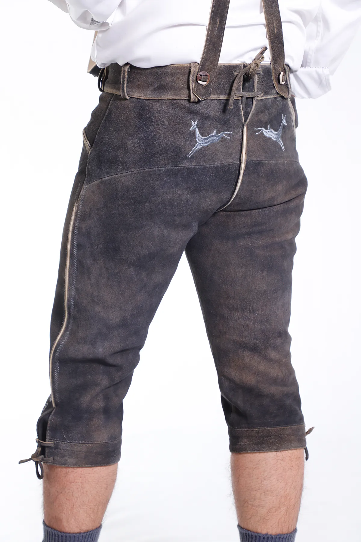 Classic Handcrafted Bundhosen in Dark Gray - Image 4