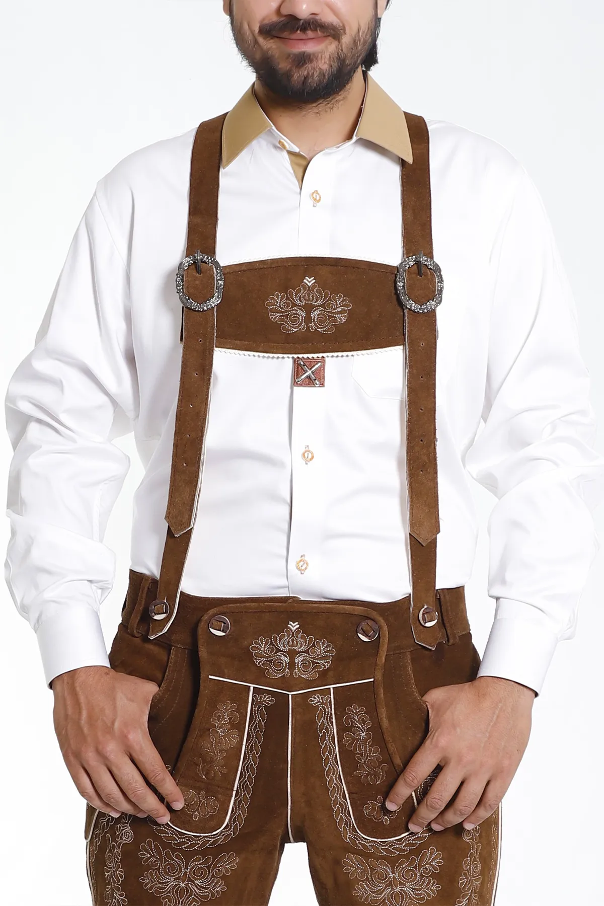 Classy Finished Bavarian Lederhosen Men Brown - Image 5