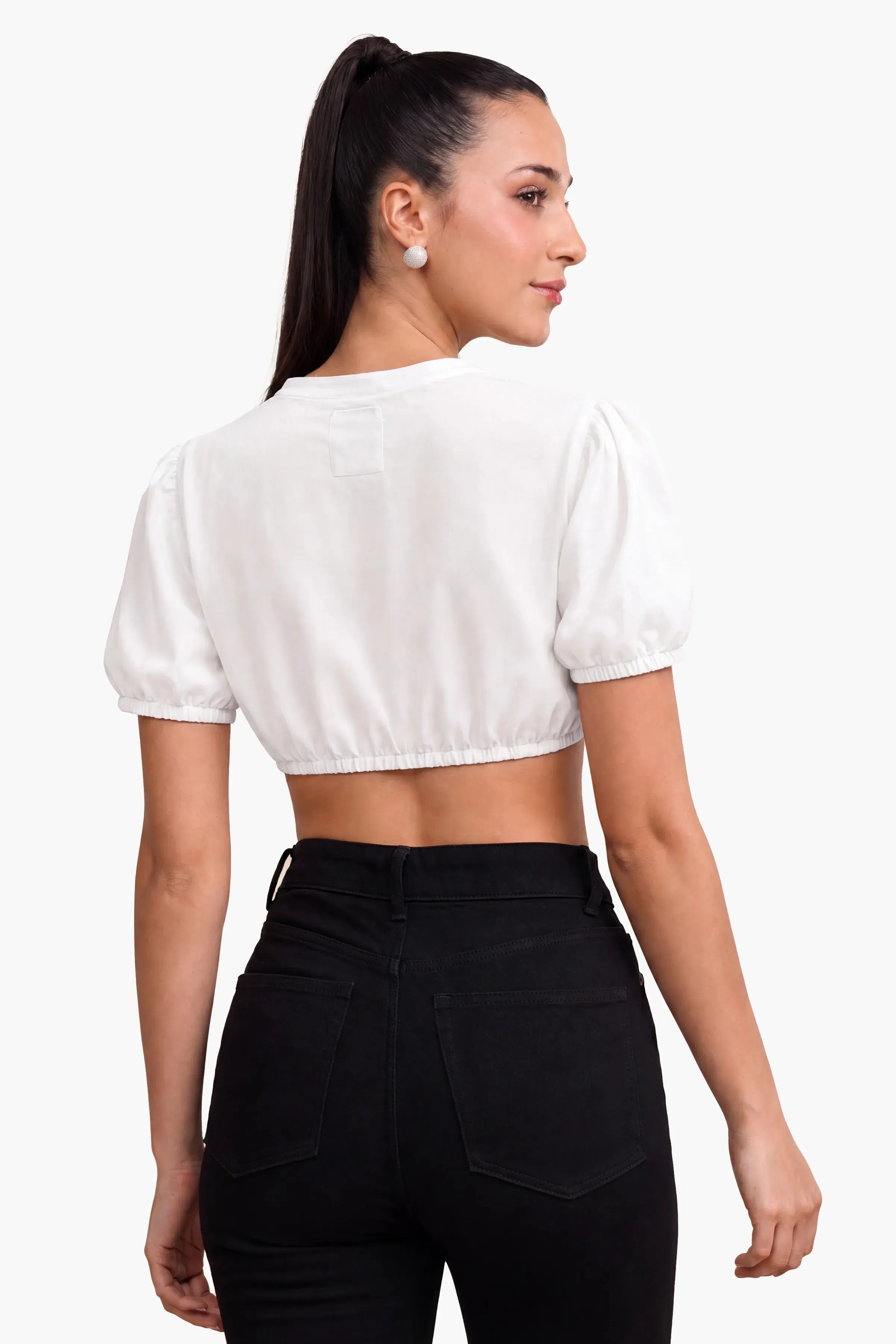 Dirndl Blouse Luxury White Pleated Trim Elegance - Image 3