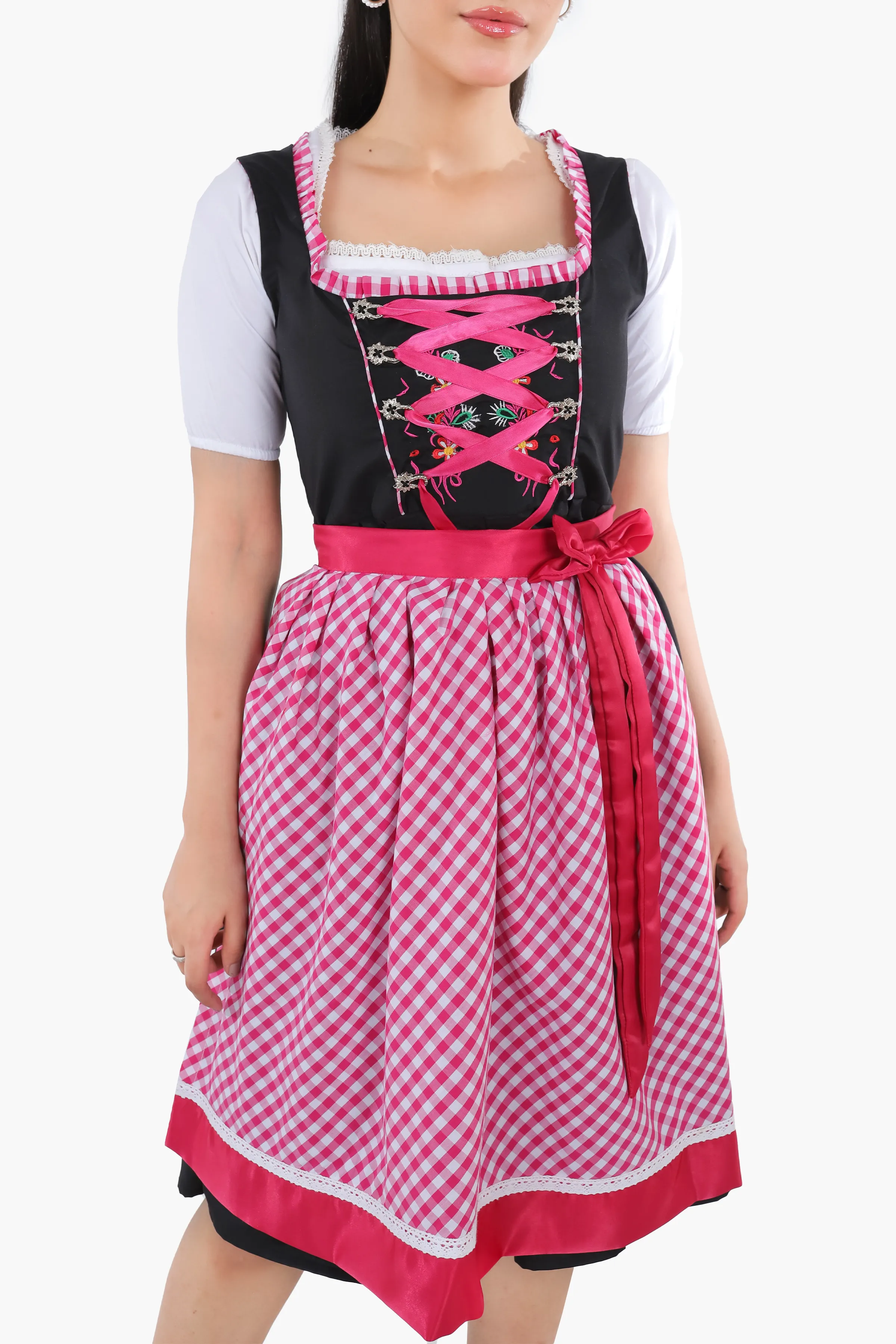 German Dirndl Amara Black Pink - Image 3