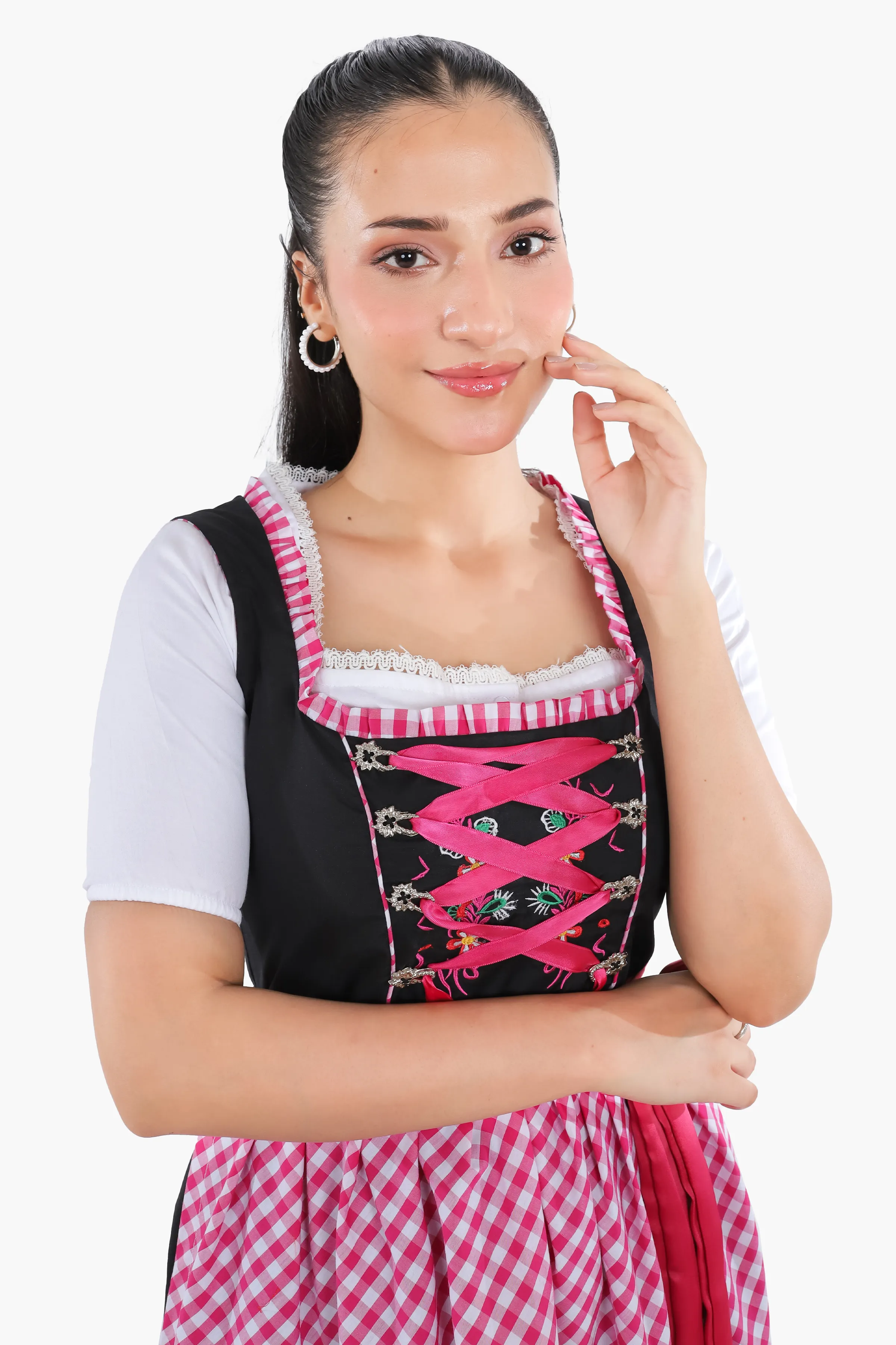 German Dirndl Amara Black Pink - Image 4