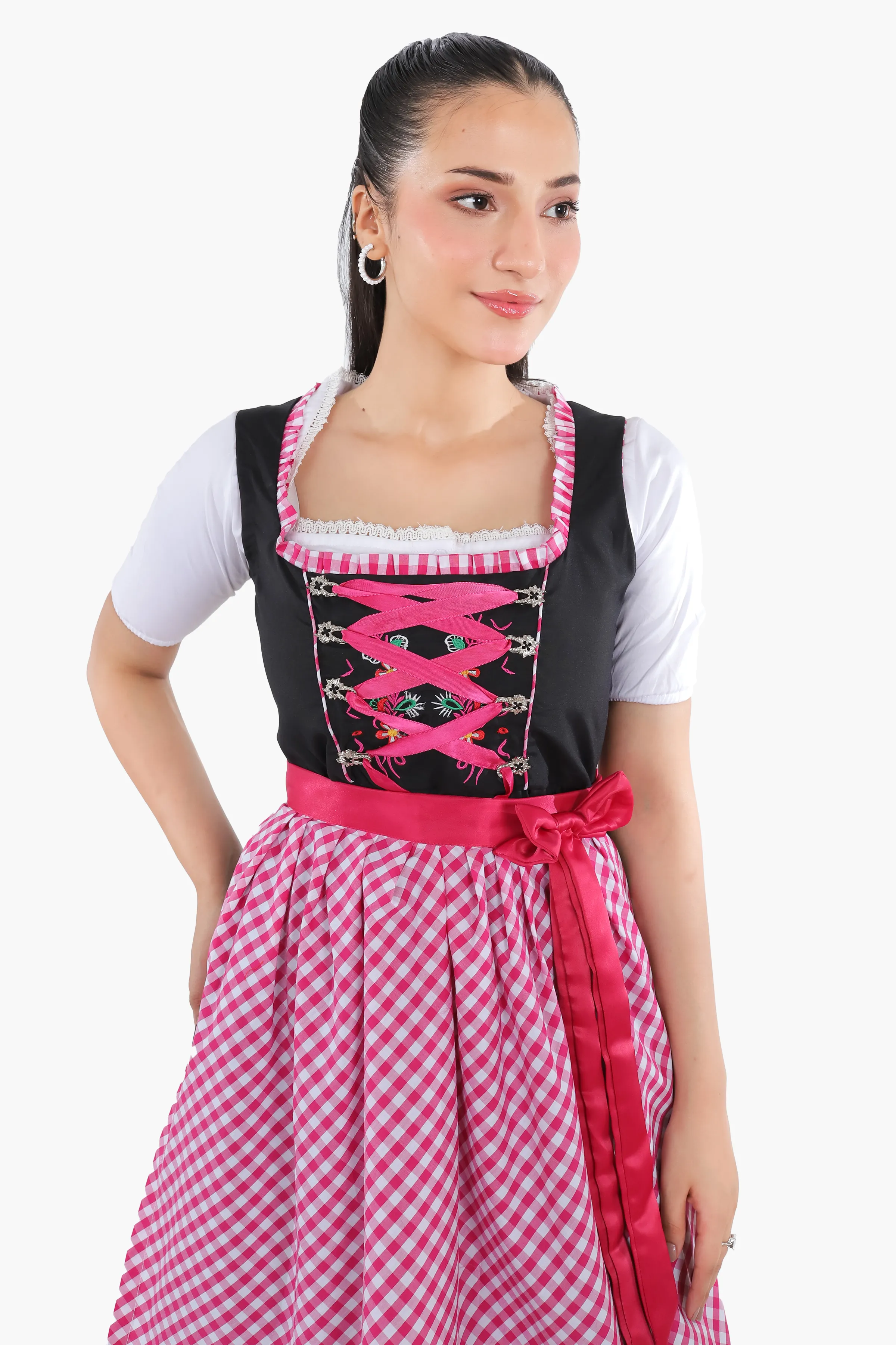 German Dirndl Amara Black Pink - Image 5