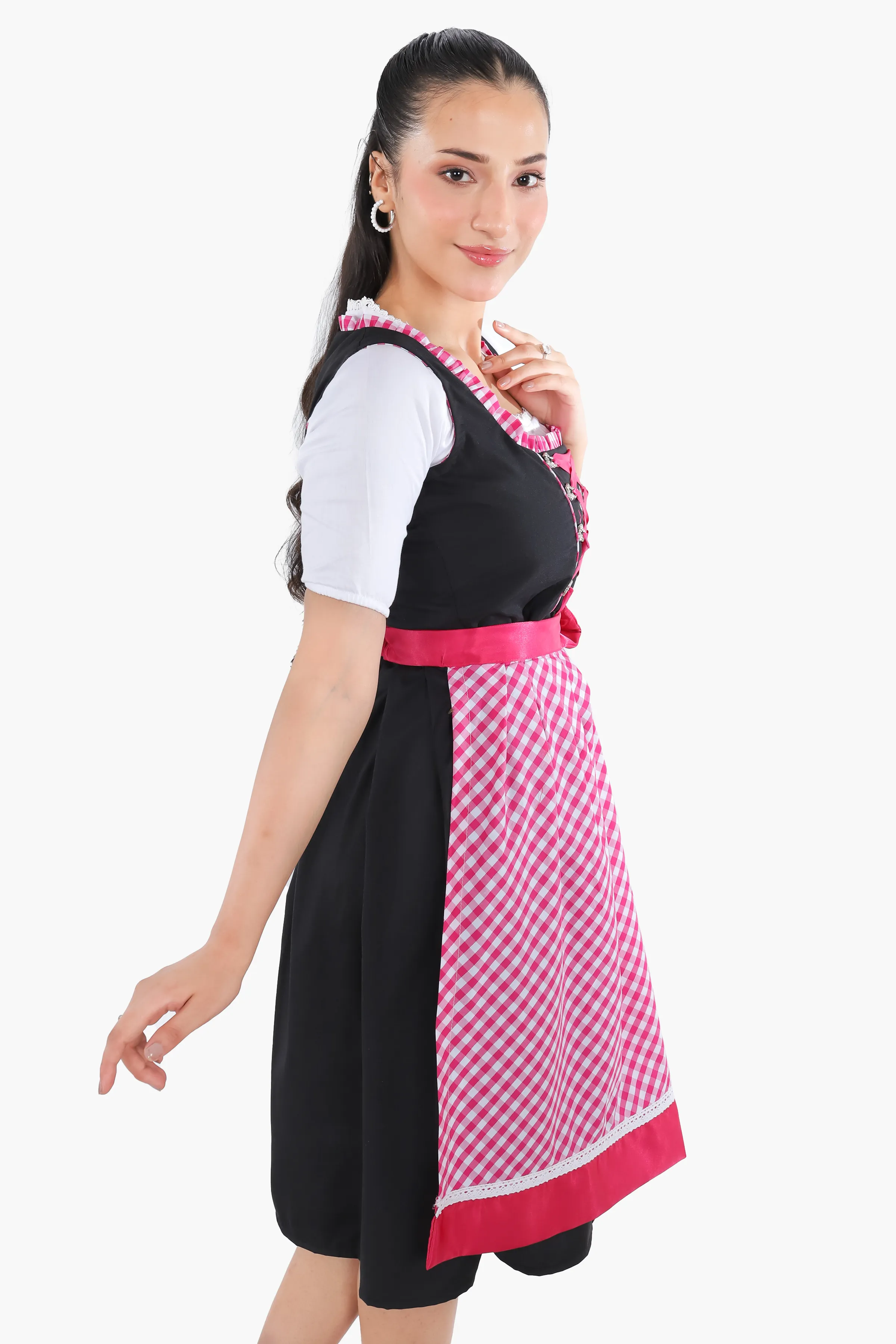 German Dirndl Amara Black Pink - Image 7