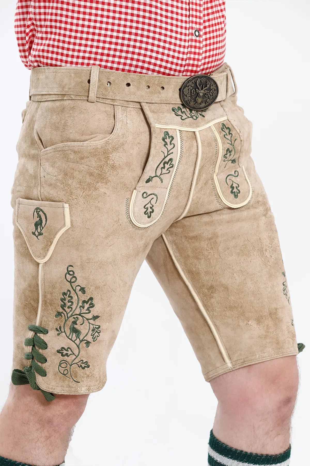 Handcrafted Oktoberfest Lederhosen in Pearly White - Image 4