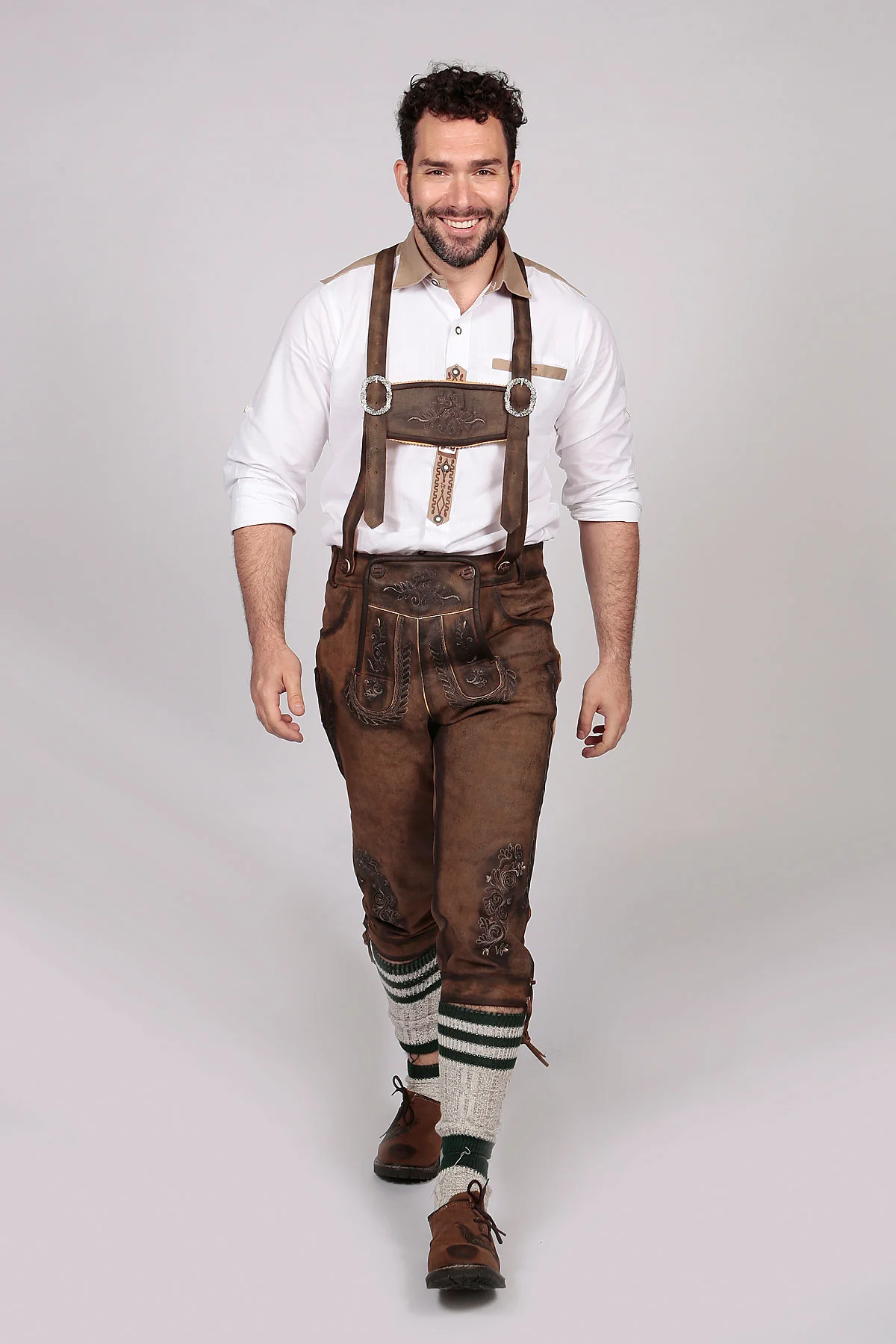 Knee Long Trachten Bundhosen Dark Brown - Image 2