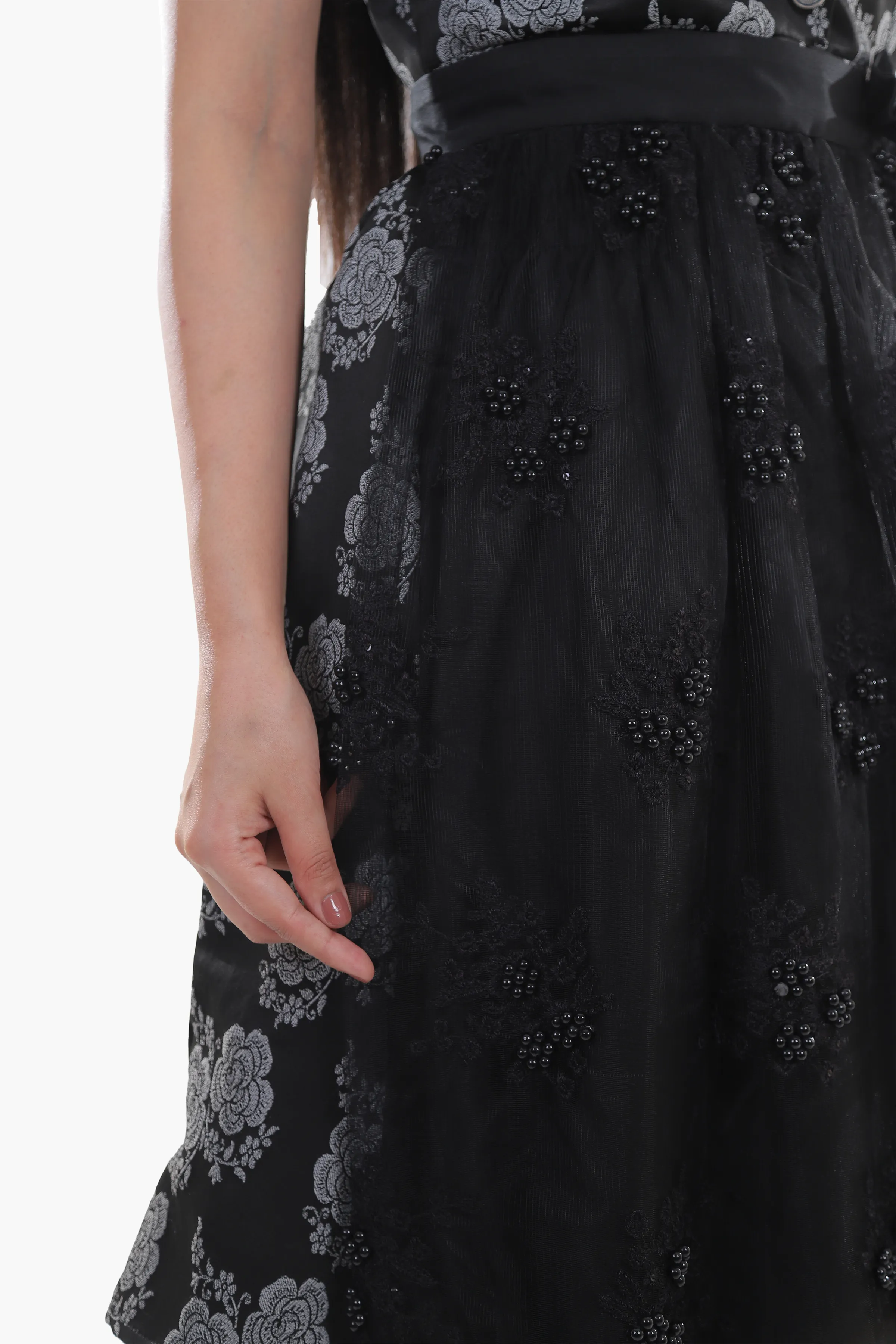 Midi Dirndl with Midnight Black Rose Bodice - Image 3