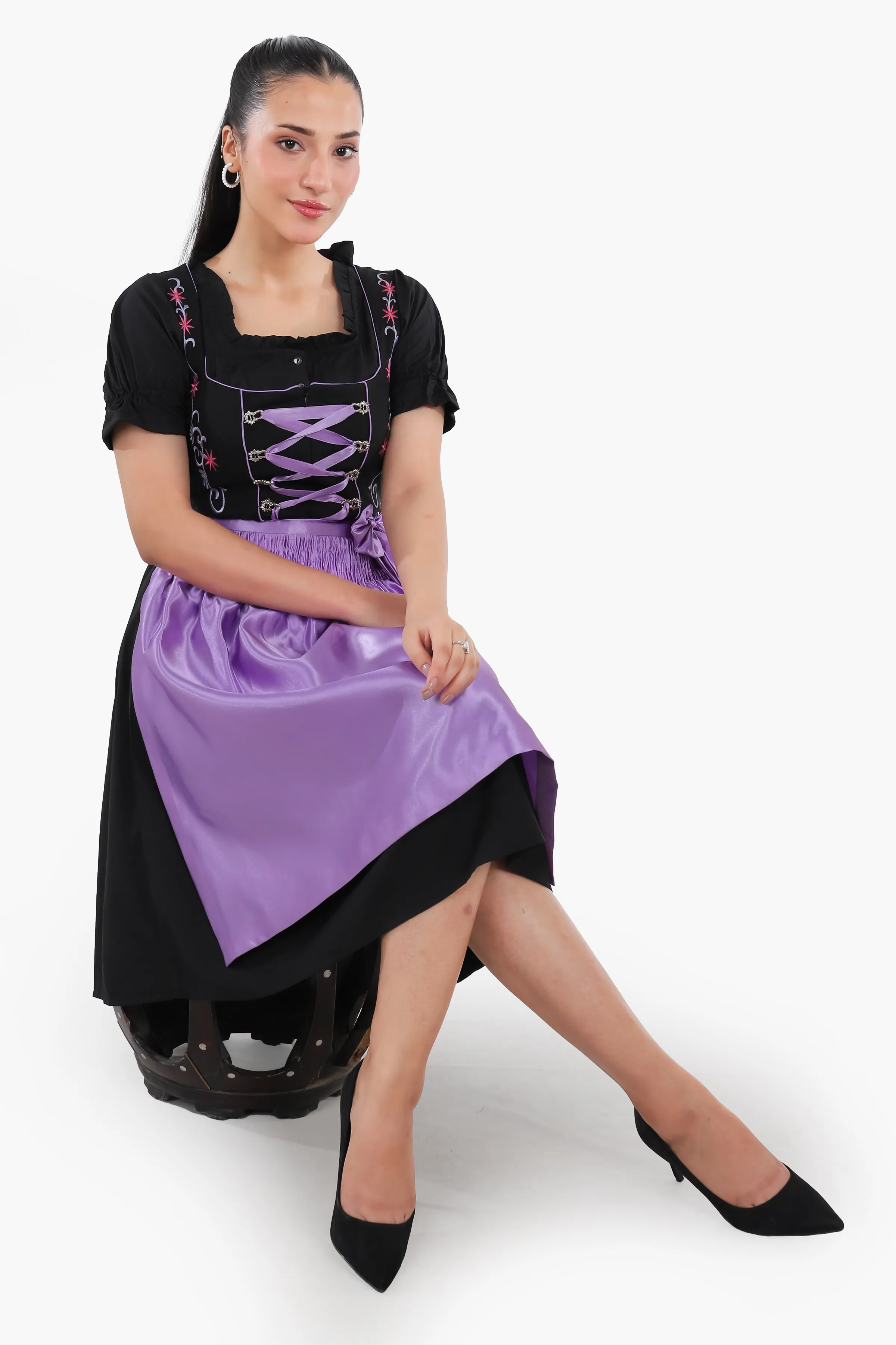 Midnight Black Dirndl Lavender Dusk - Image 3