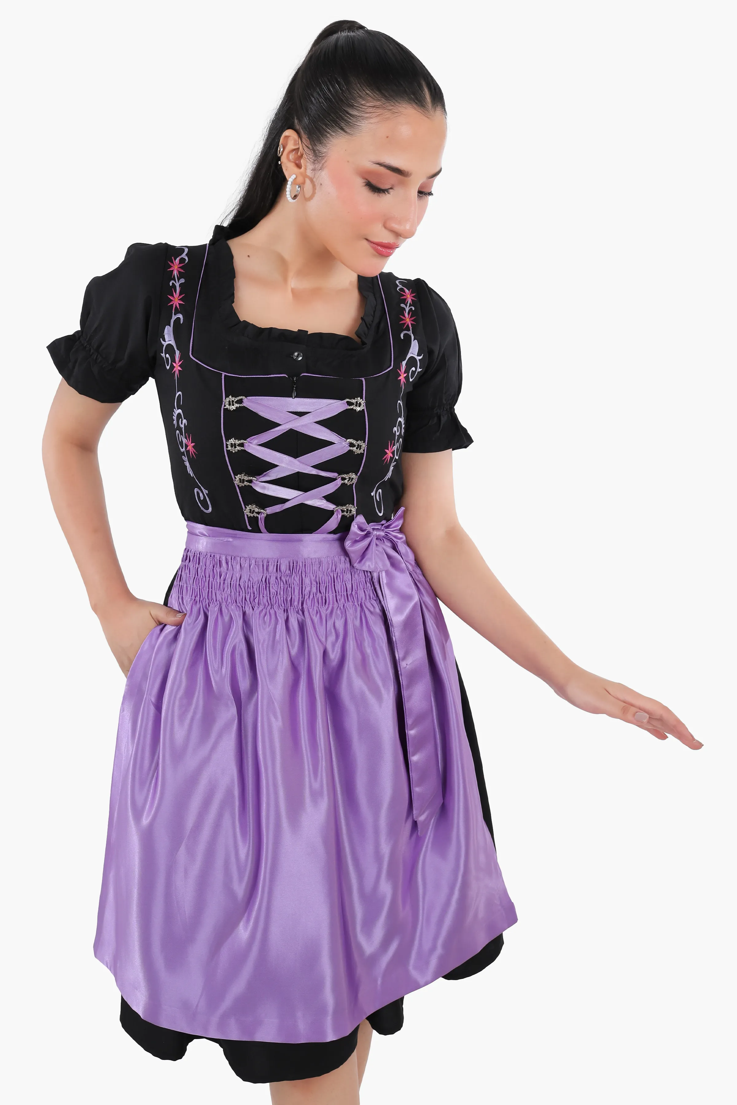 Midnight Black Dirndl Lavender Dusk - Image 4