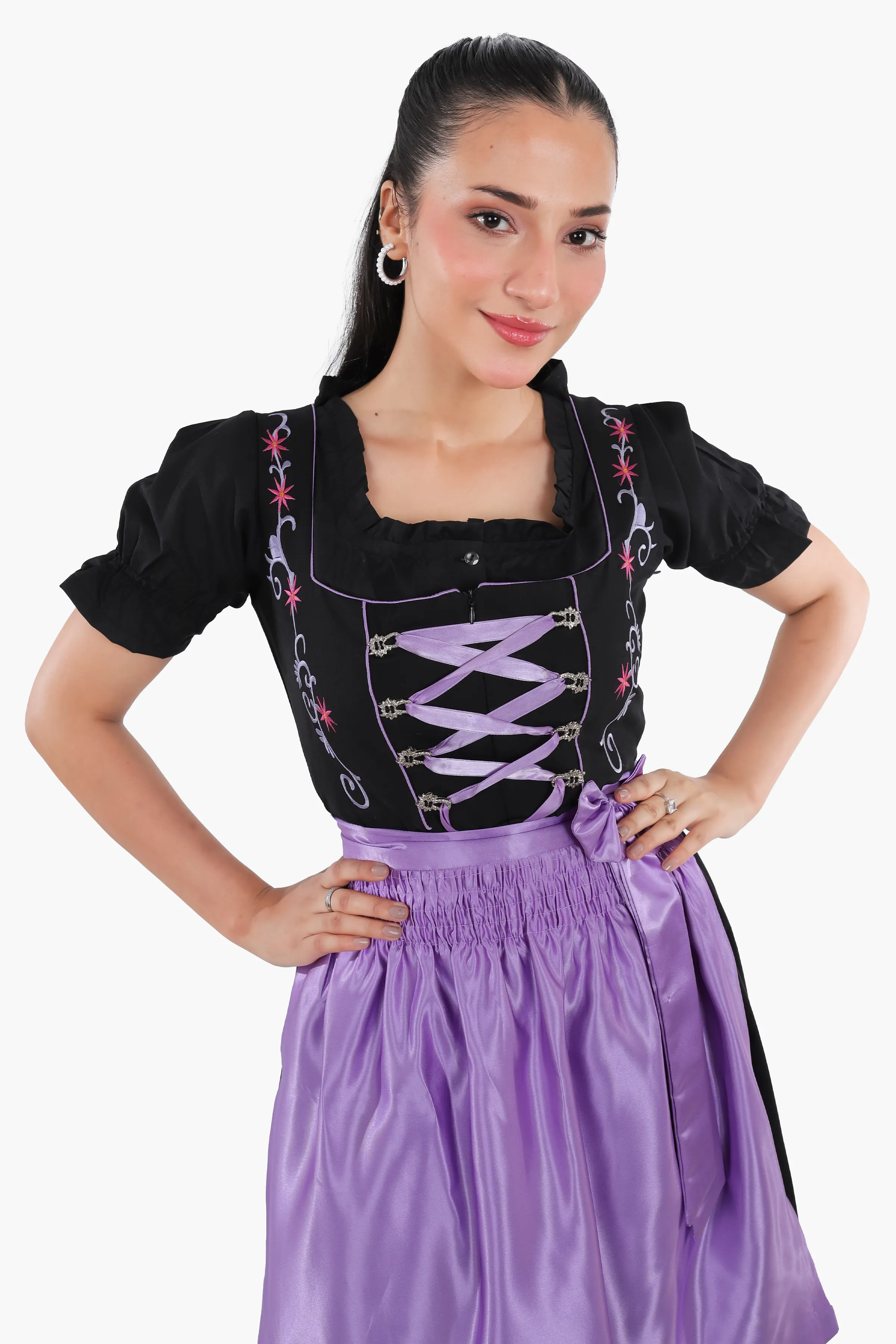 Midnight Black Dirndl Lavender Dusk - Image 5