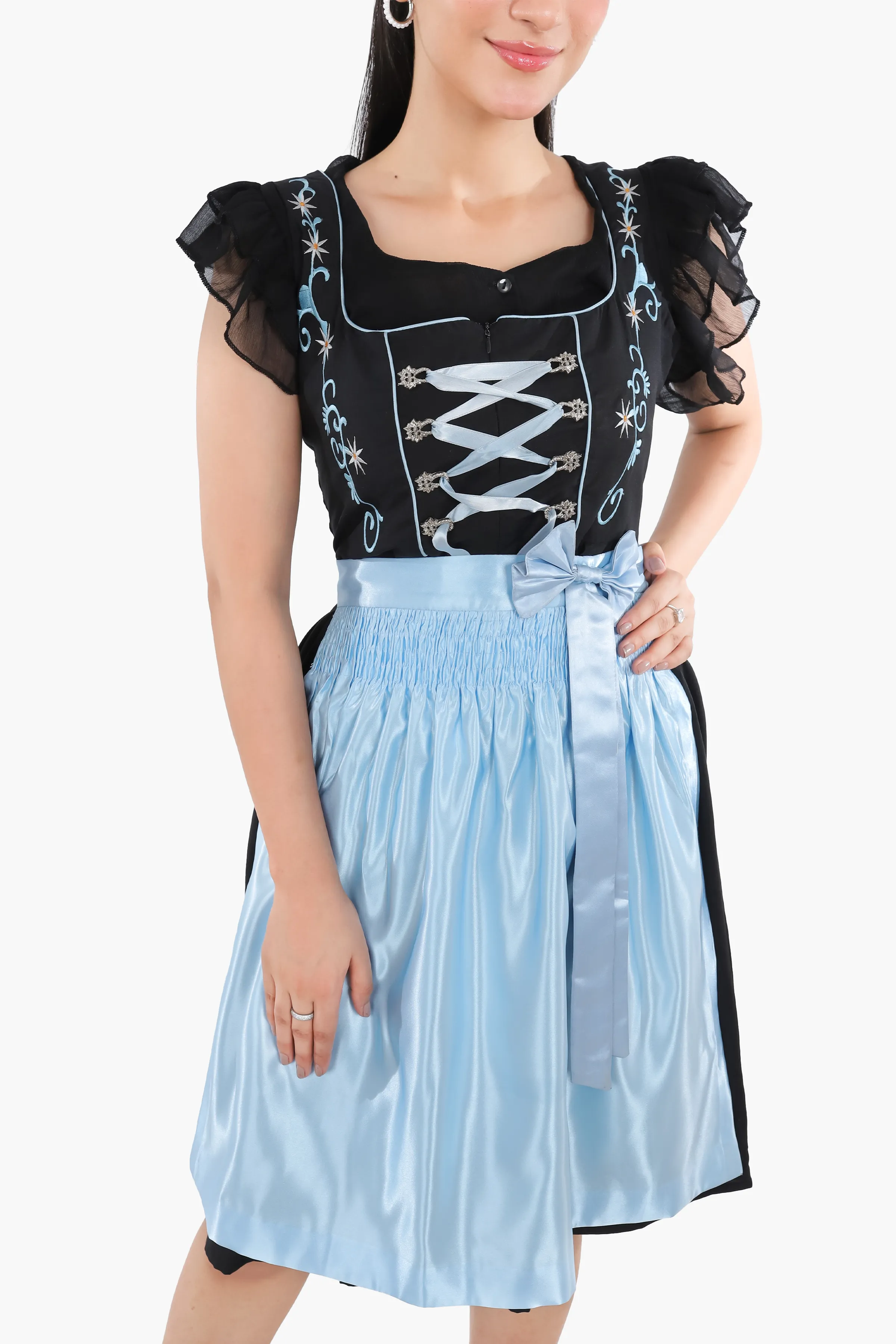 Midnight Black Dirndl Serene Blue Seduction - Image 3