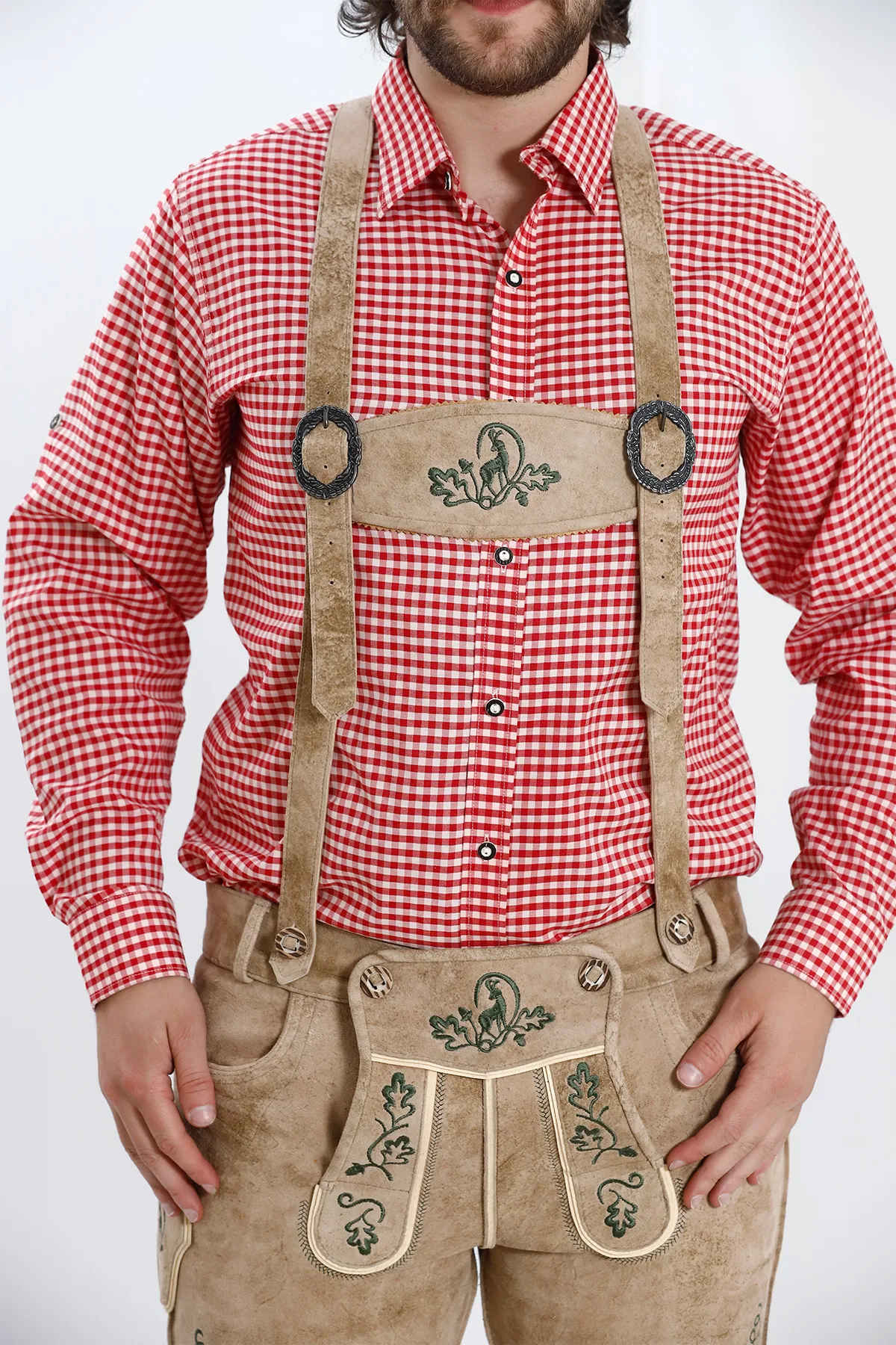 Oktoberfest Lederhosen Suspenders Pearly White