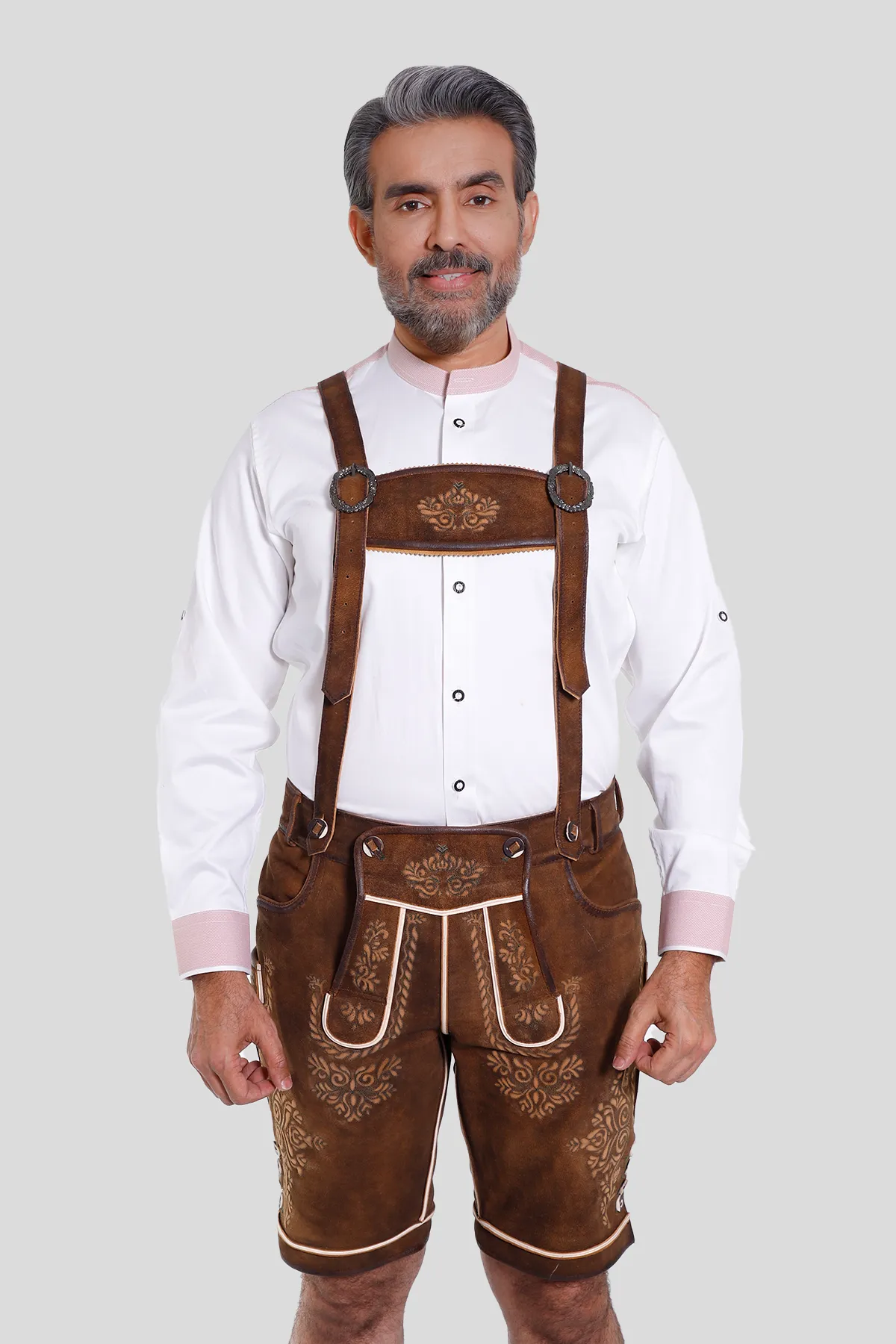 Rustic Brown Bavarian Suspenders - Image 2