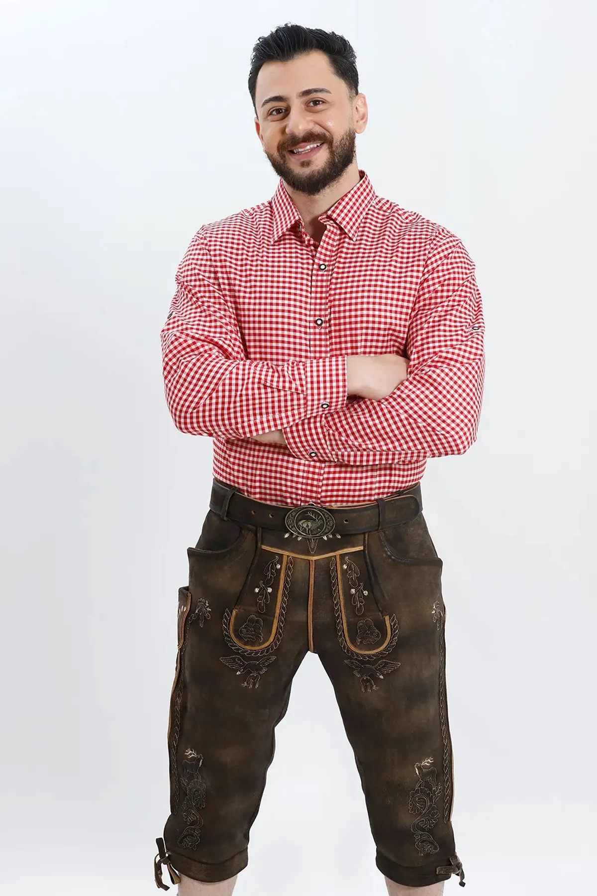Shirt Small Checkered Dark Red - Image 3