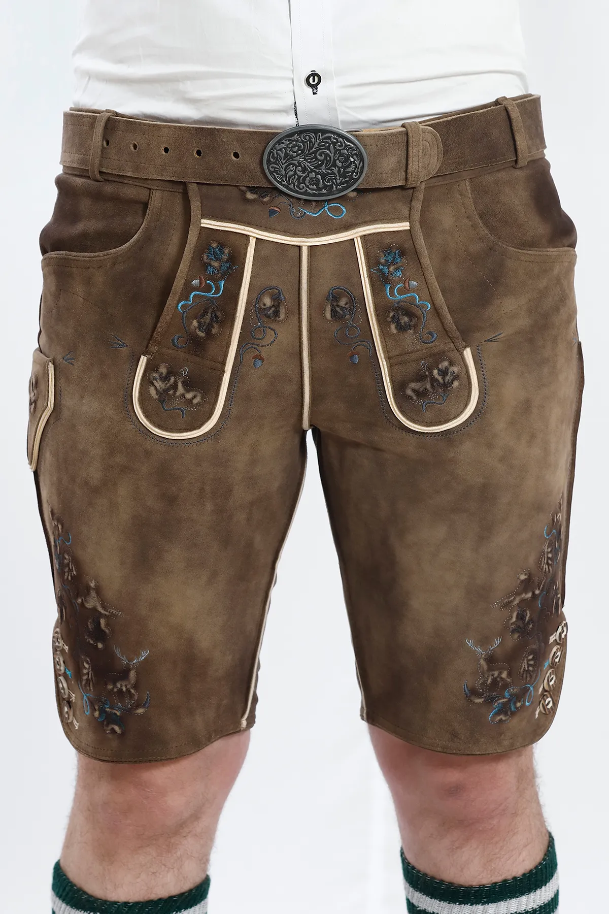 Smoke Brown Lederhosen Mens Attire - Image 3