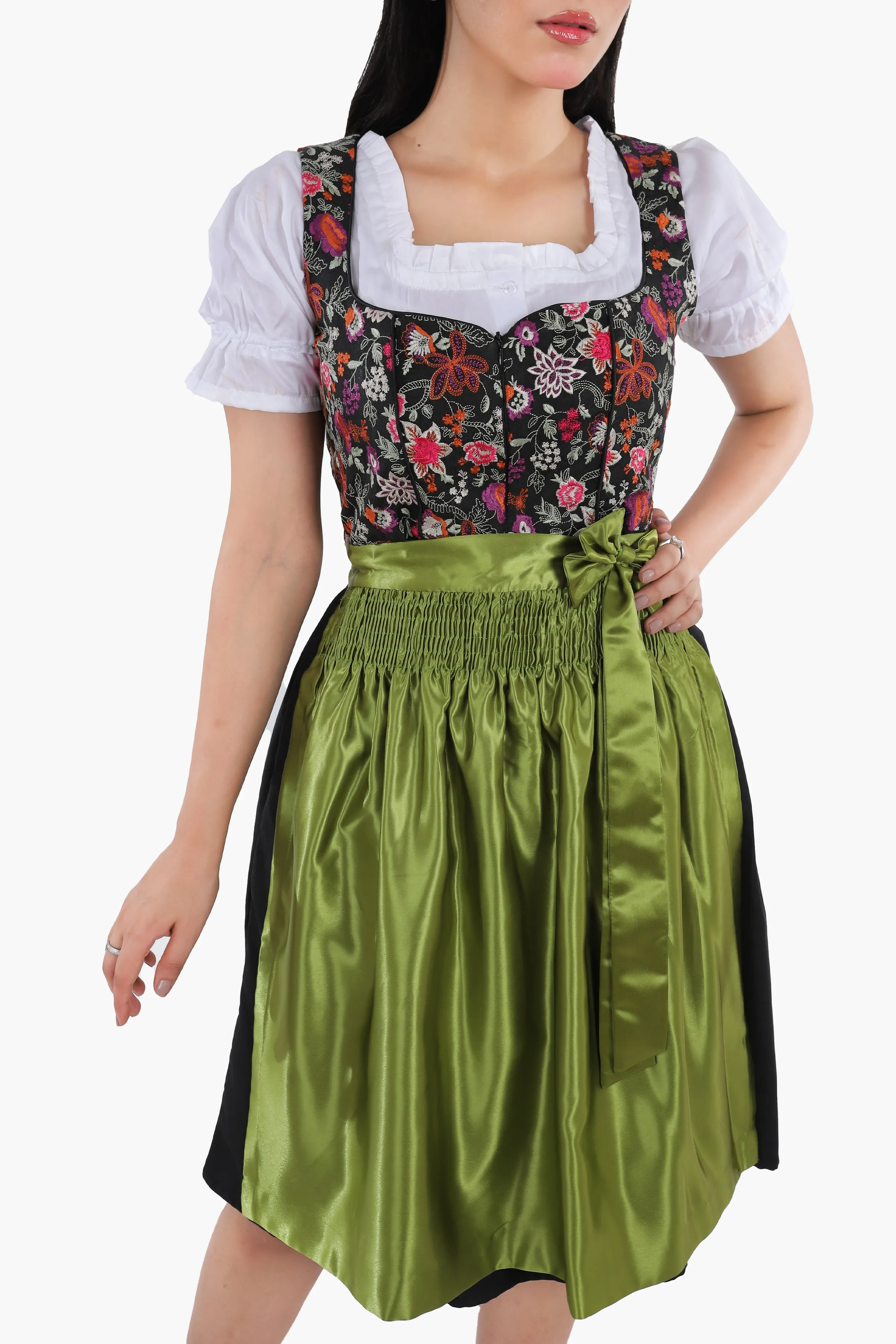 Spring Leonie Floral Green Dirndl Dress - Image 3