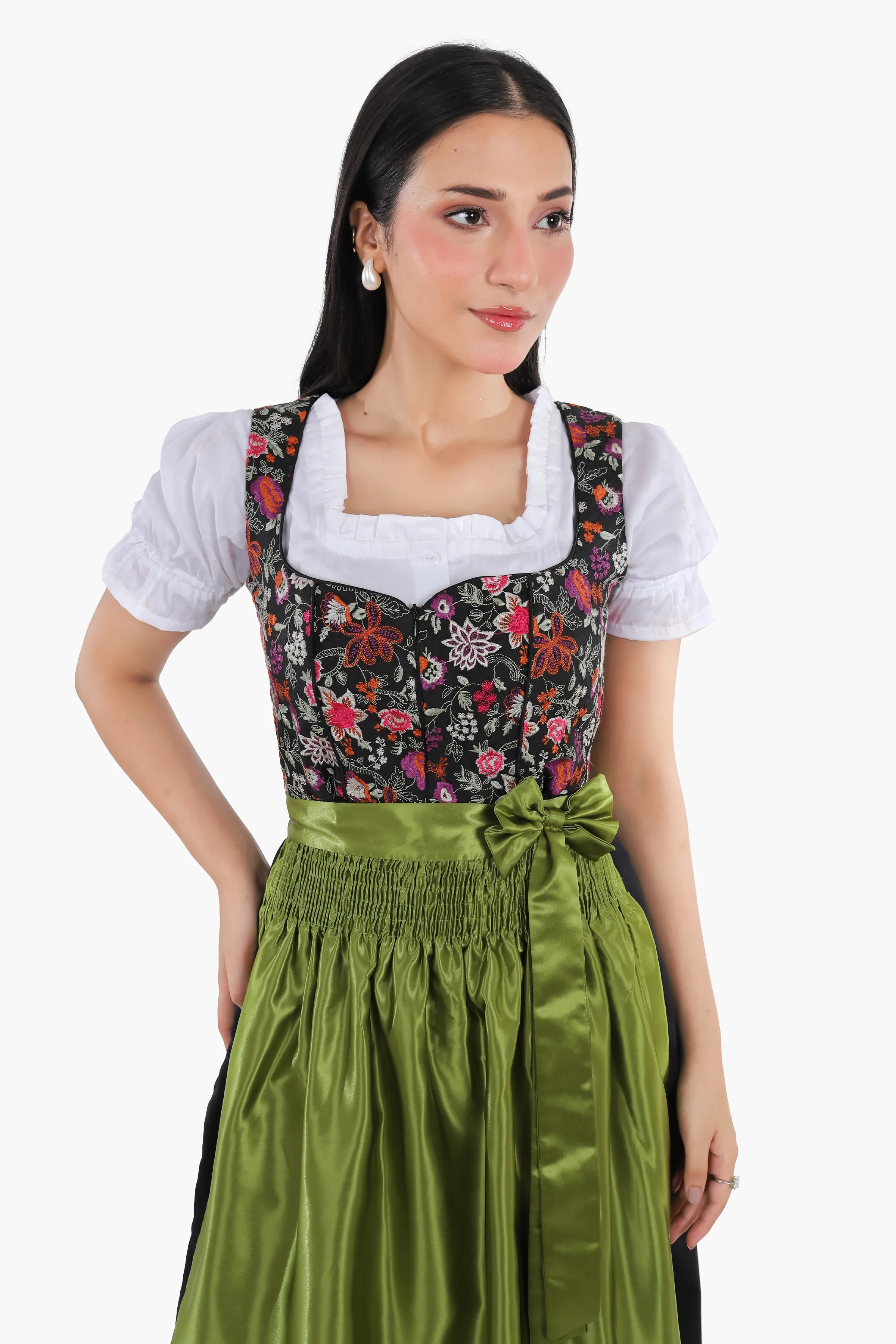 Spring Leonie Floral Green Dirndl Dress - Image 4