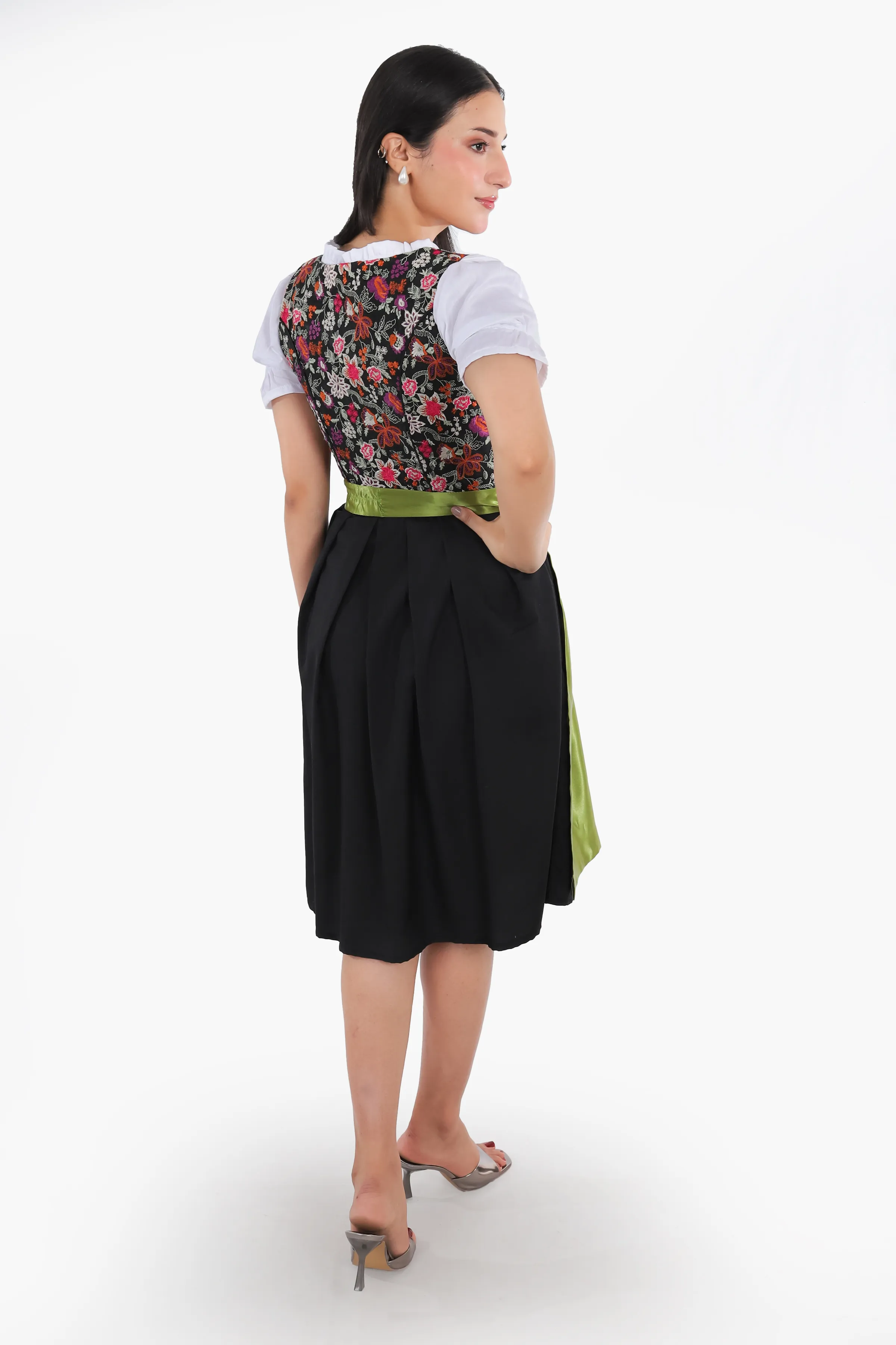 Spring Leonie Floral Green Dirndl Dress - Image 6
