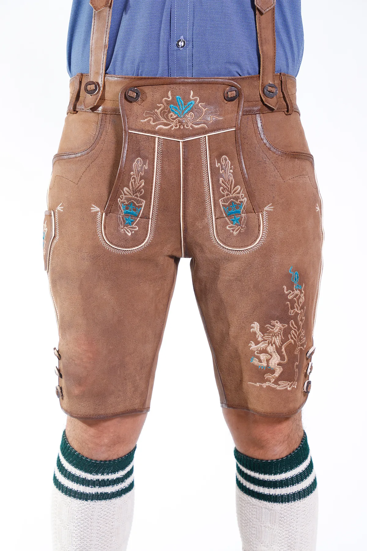 Trachten Men’s Lederhosen Coal Brown - Image 2